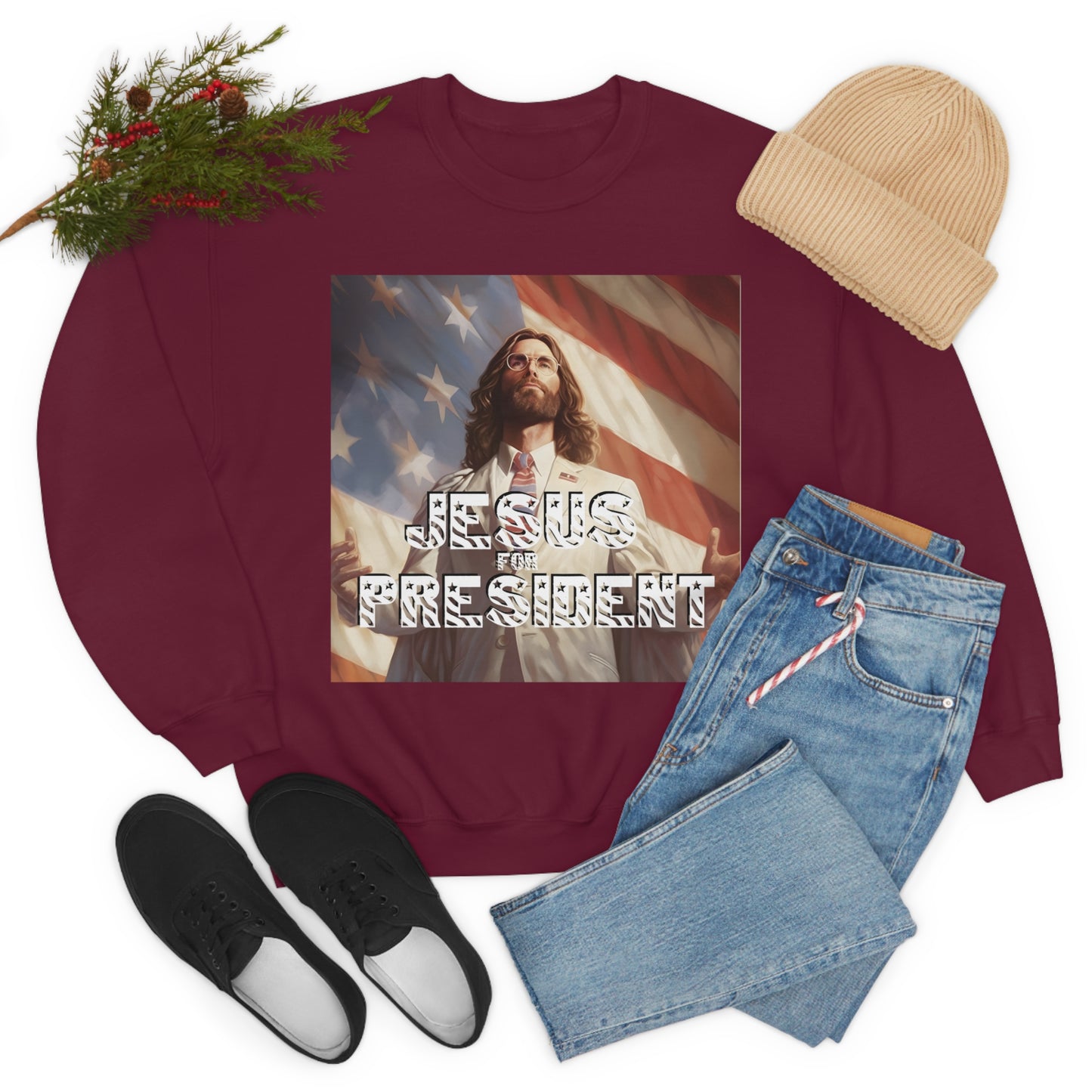 Jesus for President Unisex Heavy Blend™ Crewneck Sweatshirt