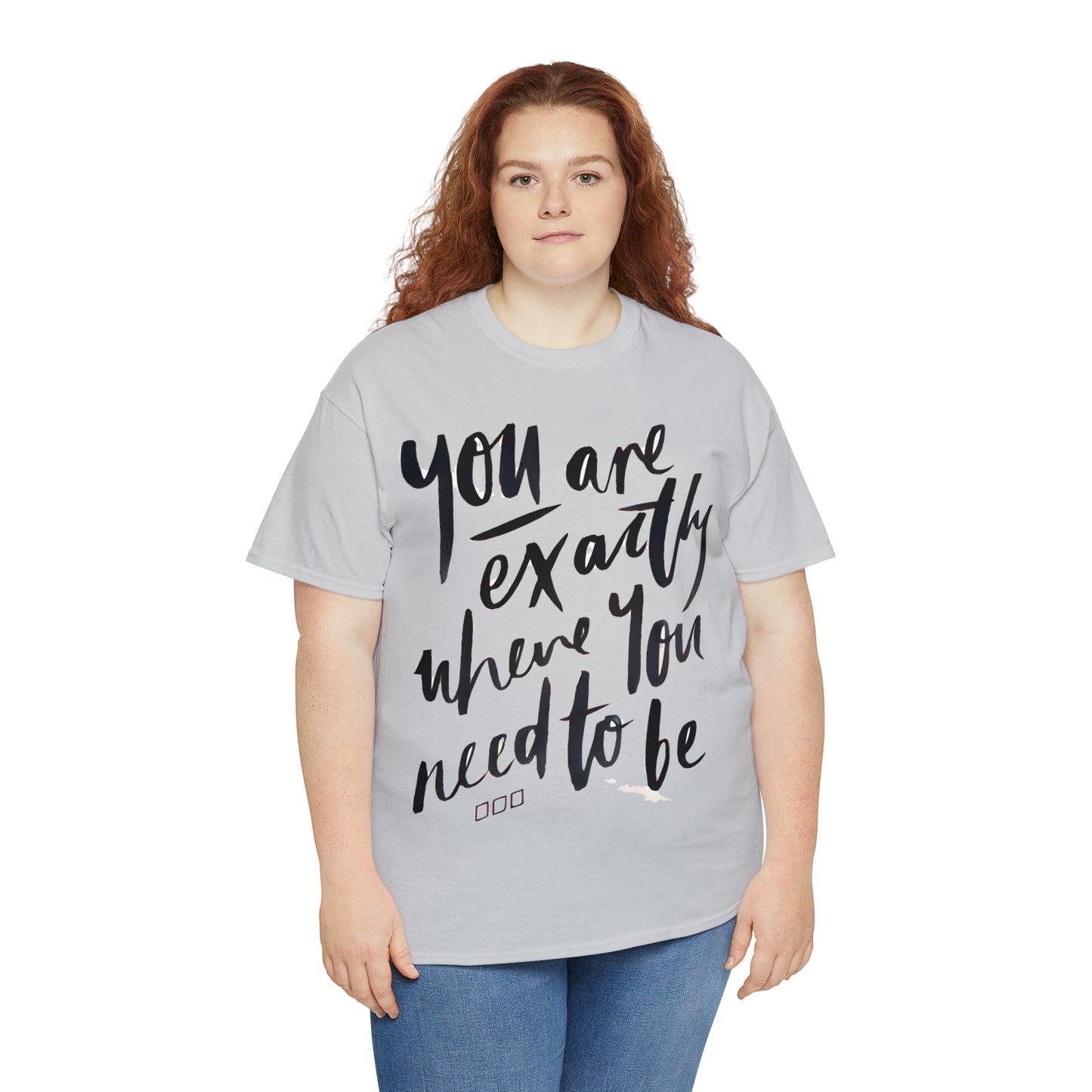 You re EXACTLY where you need to be  - CR Celebrate Recovery Classic Logo - Unisex Heavy Cotton Tee