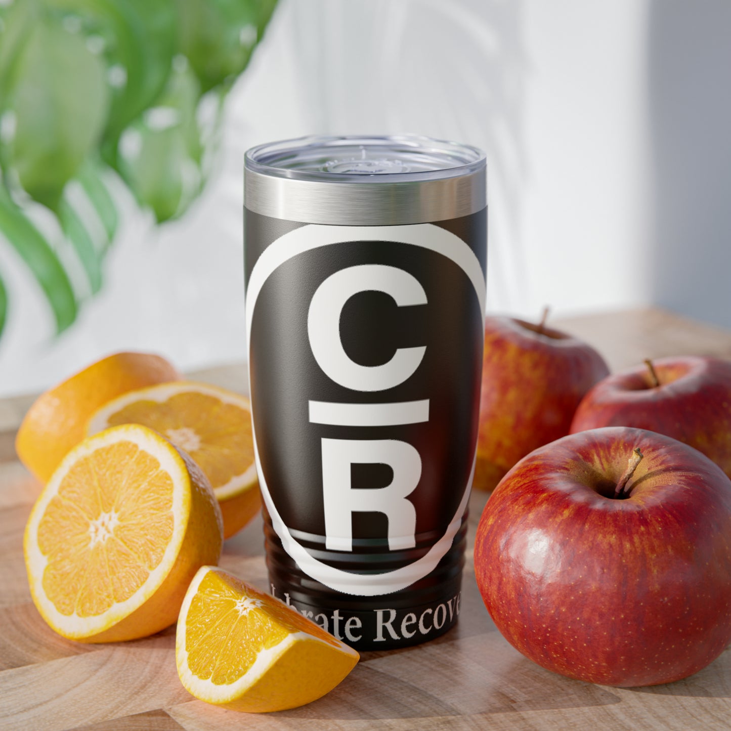 CR Celebrate Recovery Basic Logo White Ringneck Tumbler, 20oz