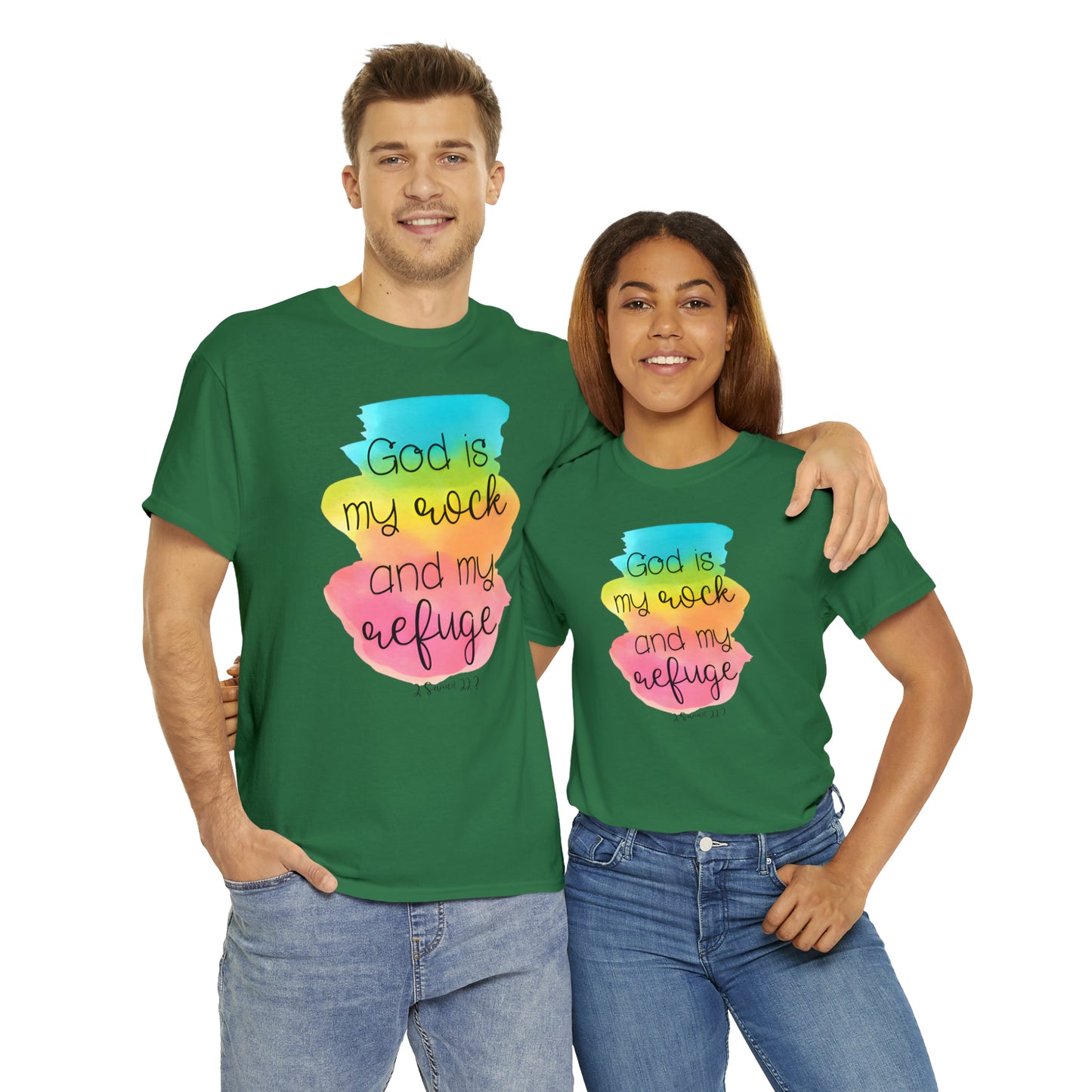 God is my rock and my refuge - Unisex Heavy Cotton Short Sleeve Tee