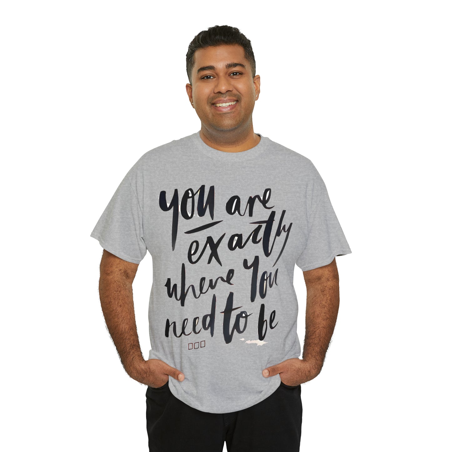 You re EXACTLY where you need to be  - CR Celebrate Recovery Classic Logo - Unisex Heavy Cotton Tee