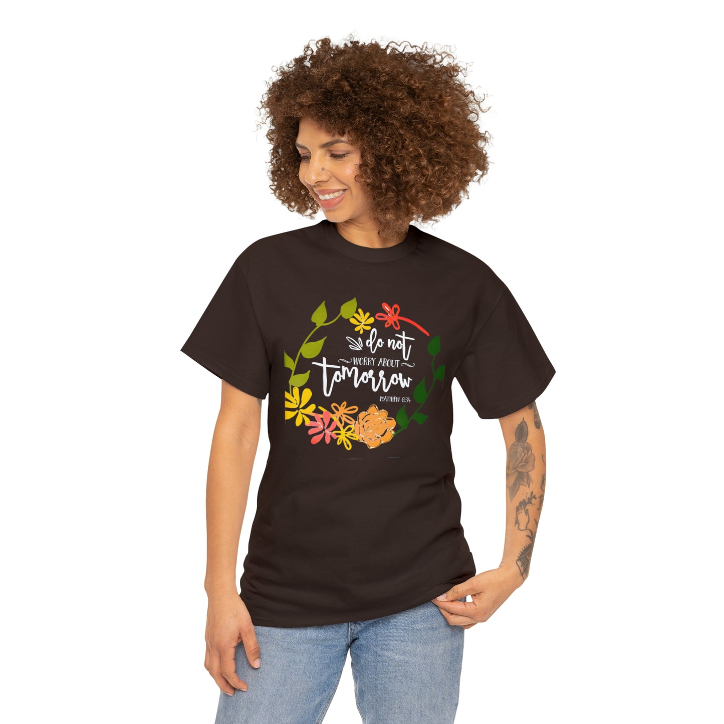 Do not worry about tomorrow (Matthew) - Unisex Heavy Cotton Short Sleeve Tee