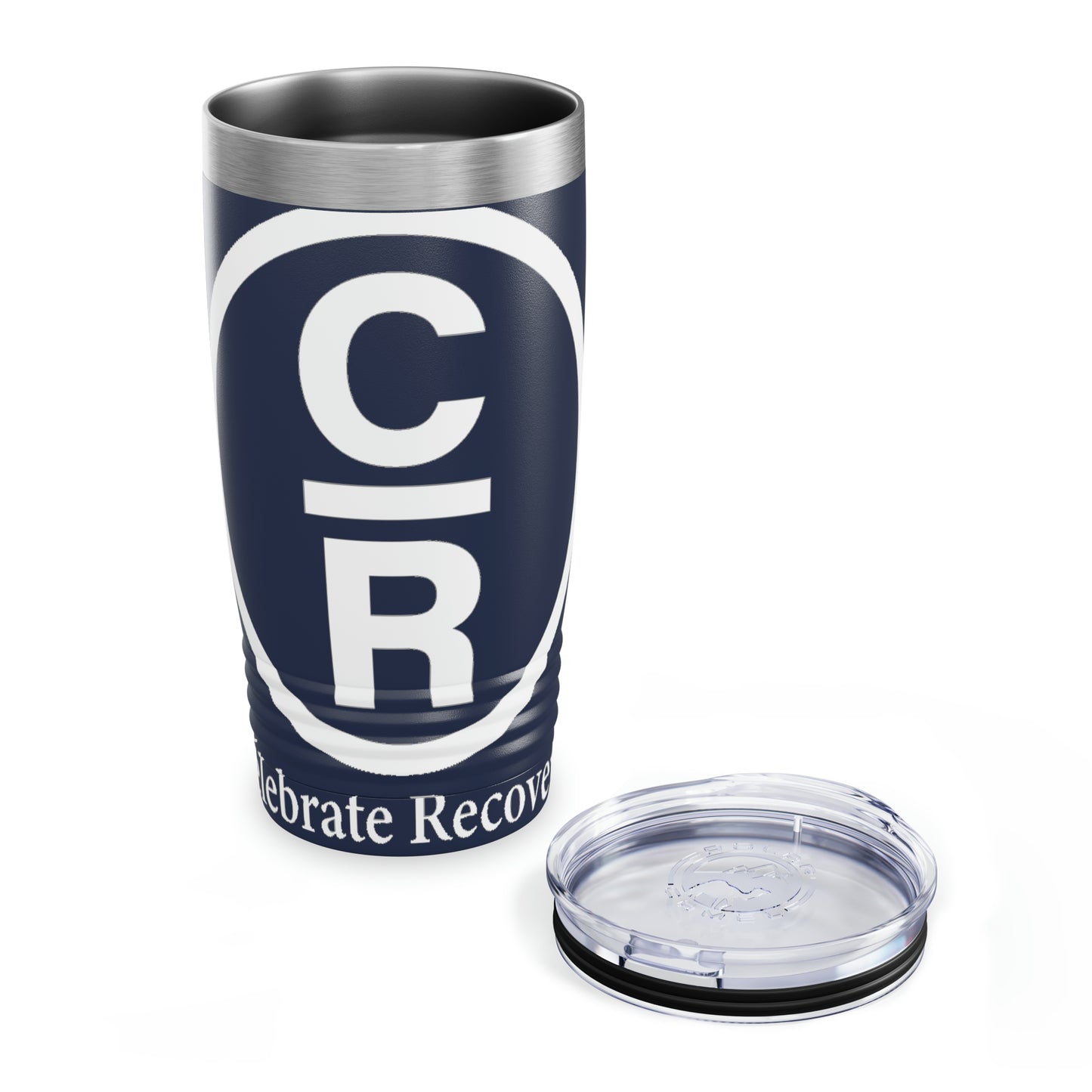 CR Celebrate Recovery Basic Logo White Ringneck Tumbler, 20oz