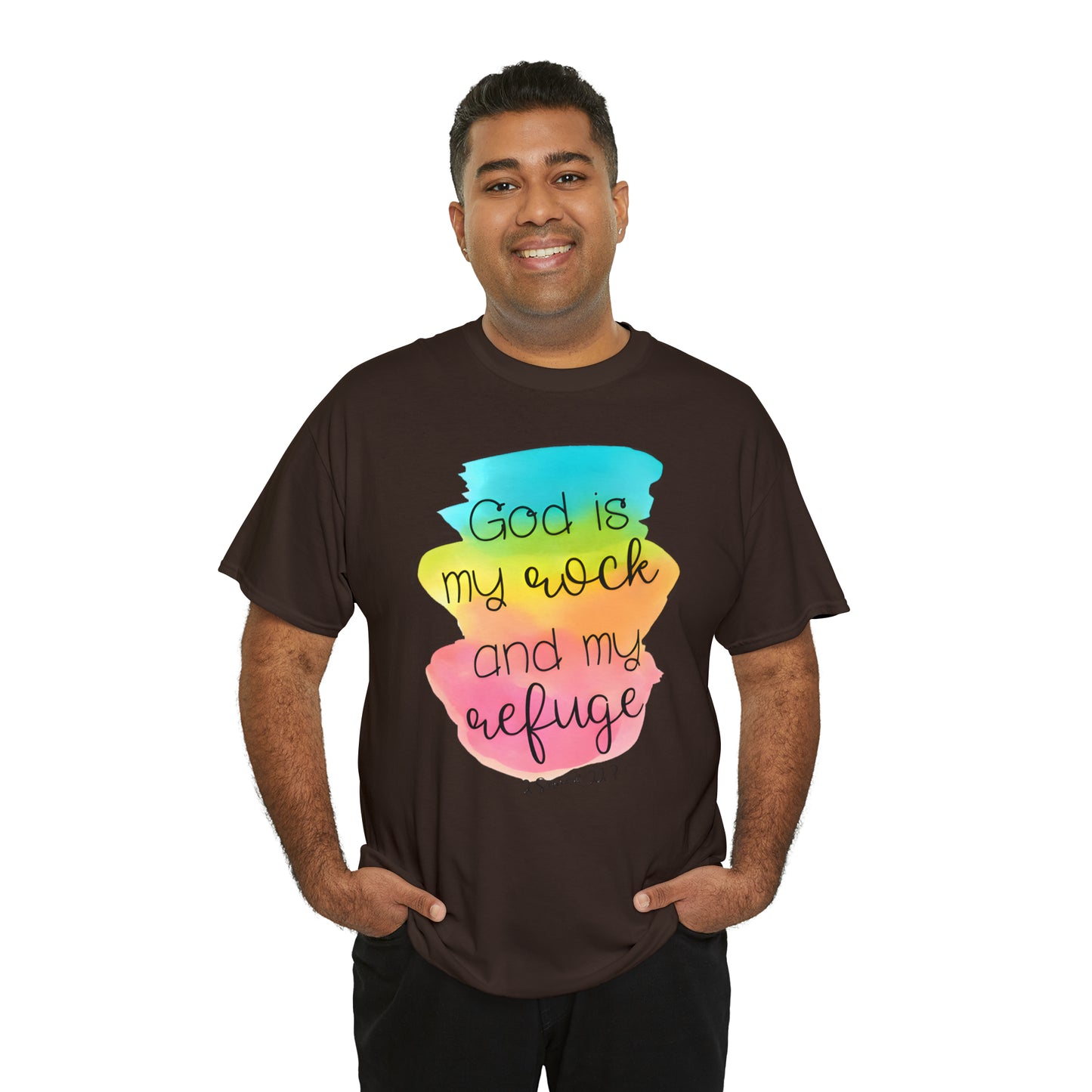 God is my rock and my refuge - Unisex Heavy Cotton Short Sleeve Tee