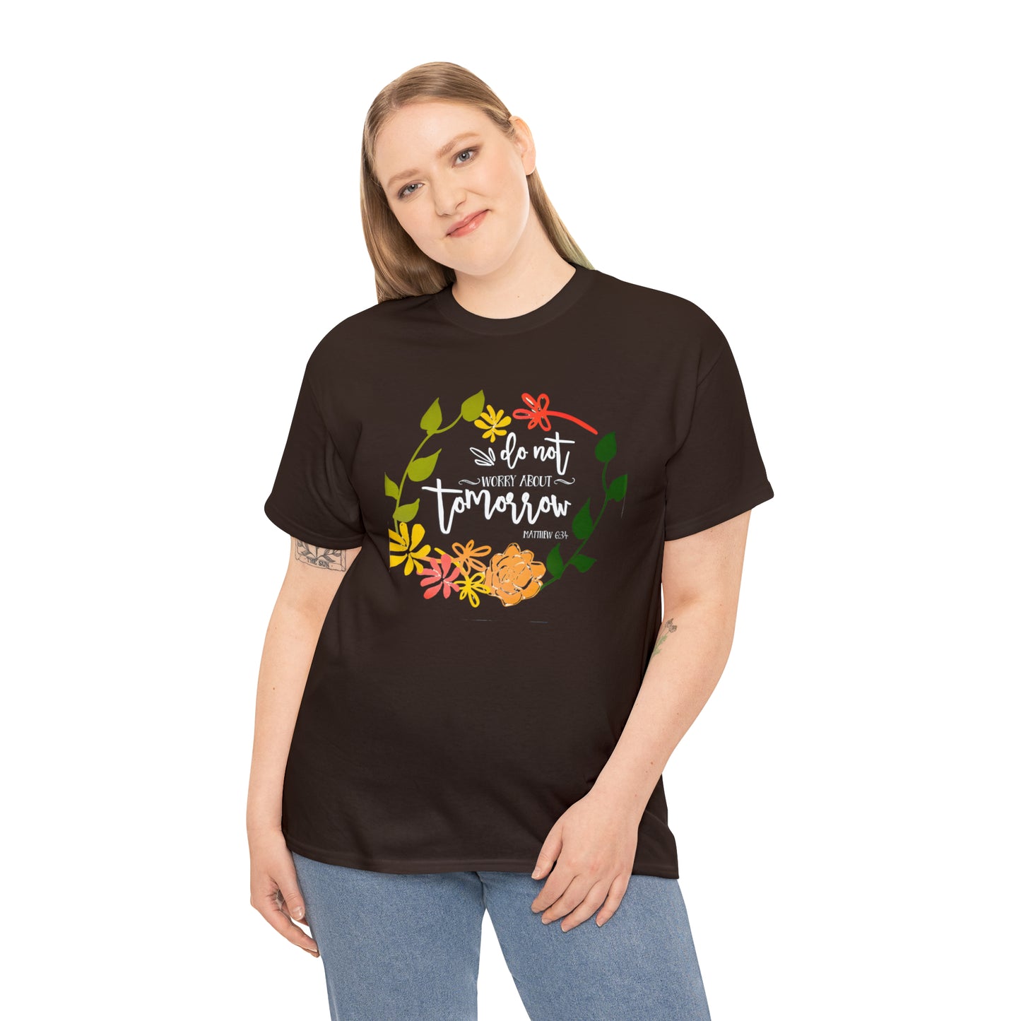 Do not worry about tomorrow (Matthew) - Unisex Heavy Cotton Short Sleeve Tee