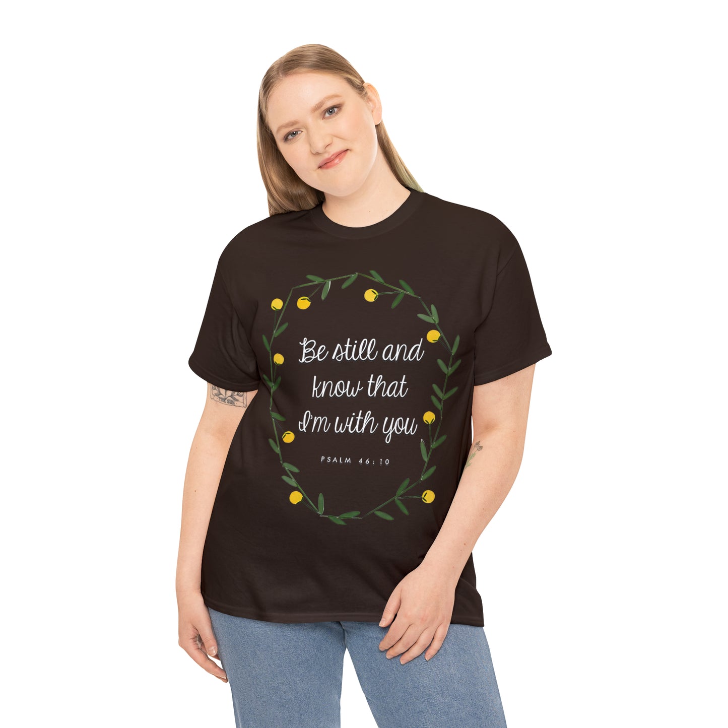 Be Still and know that I am with you (Psalm) - Unisex Heavy Cotton Short Sleeve Tee