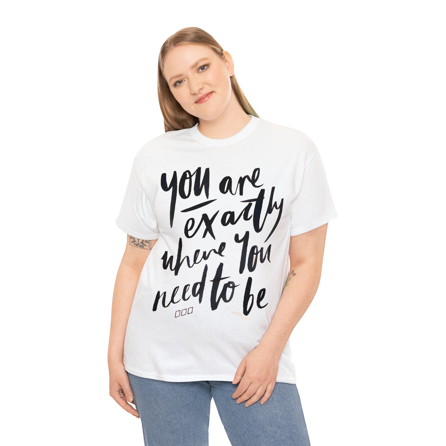 You re EXACTLY where you need to be  - CR Celebrate Recovery Classic Logo - Unisex Heavy Cotton Tee