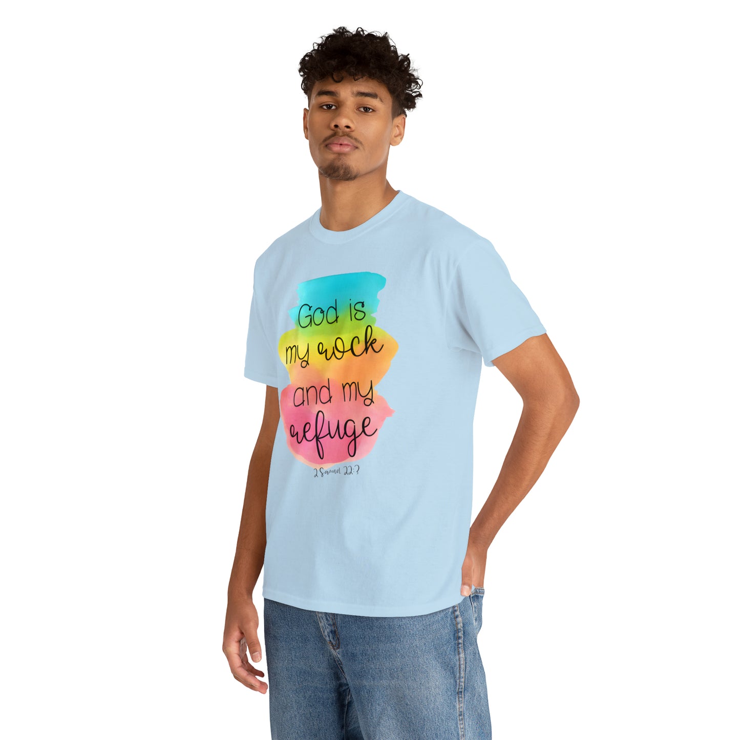 God is my rock and my refuge - Unisex Heavy Cotton Short Sleeve Tee