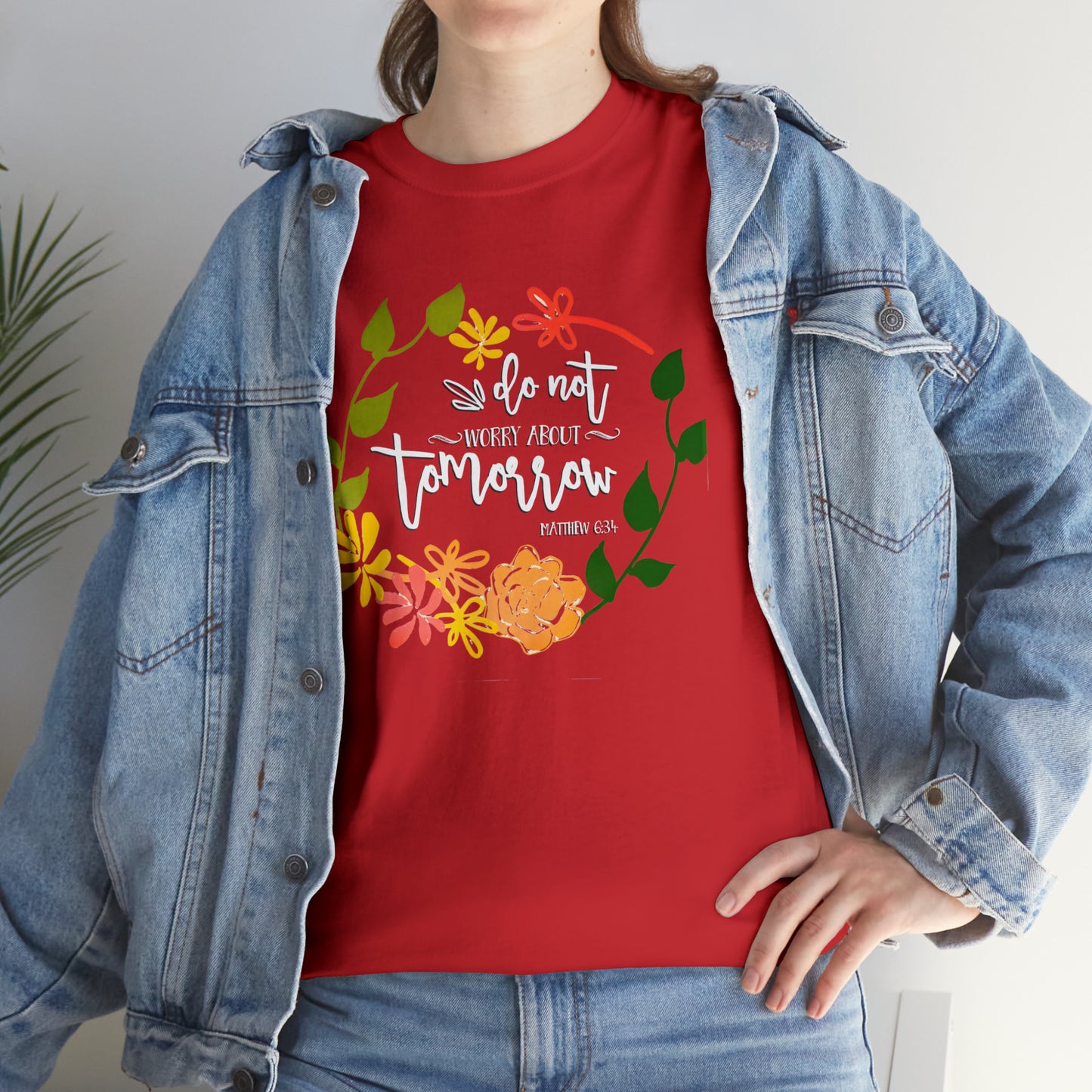 Do not worry about tomorrow (Matthew) - Unisex Heavy Cotton Short Sleeve Tee