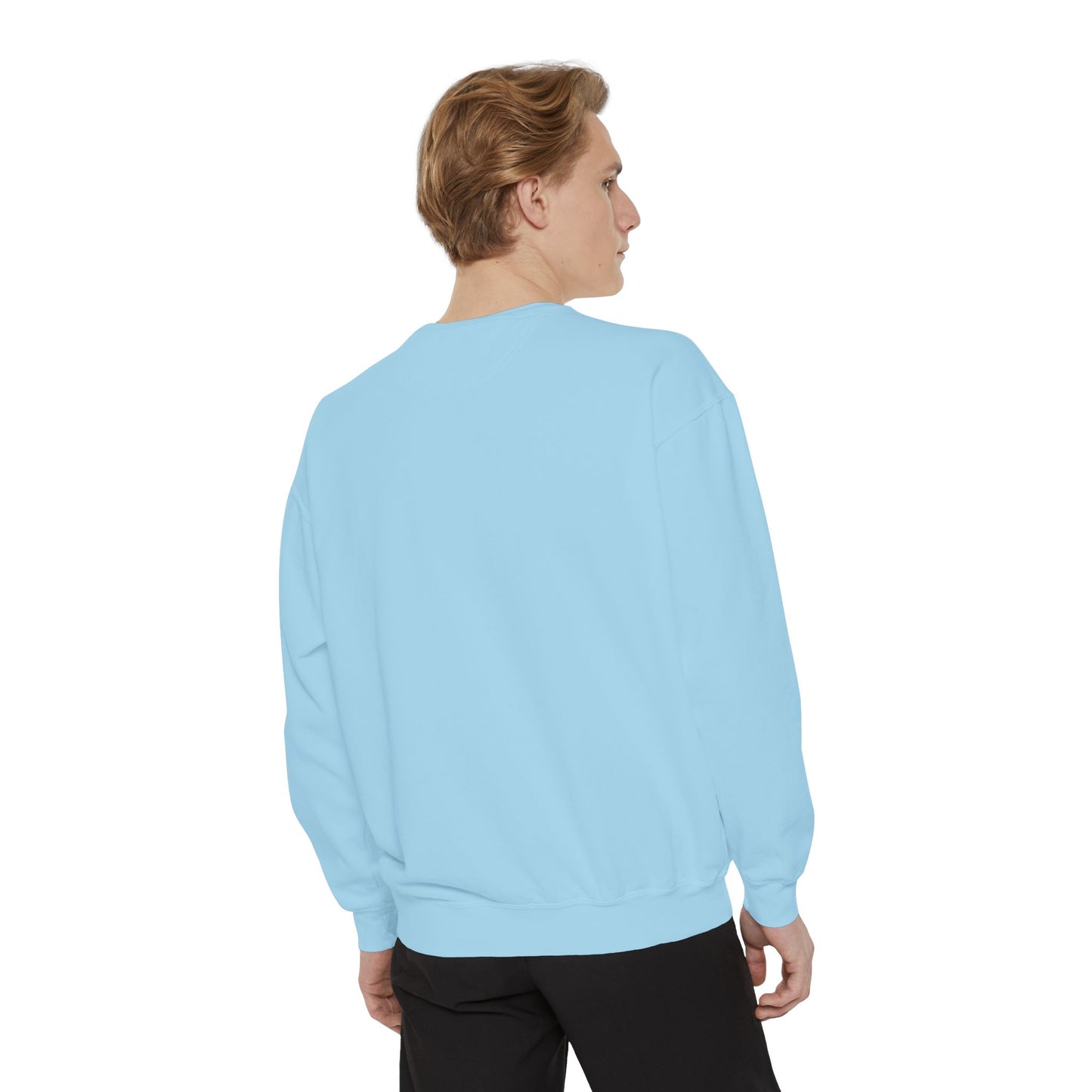 “Sip of Sacrifice” Embroidered Crewneck — Disciple Dad (Water-Into-Wine Drop Collection)