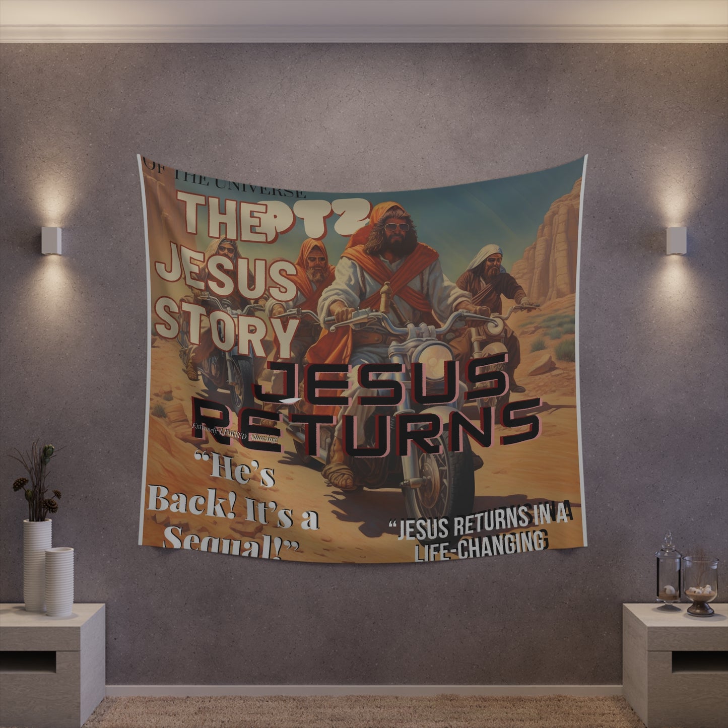 The Jesus Story PT2 “Jesus Returns  Printed Wall Tapestry