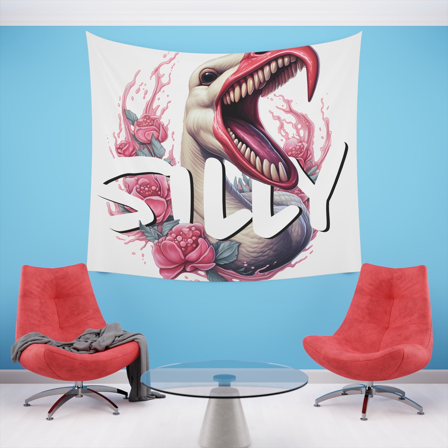 Aggressively Silly Goose Printed Wall Tapestry