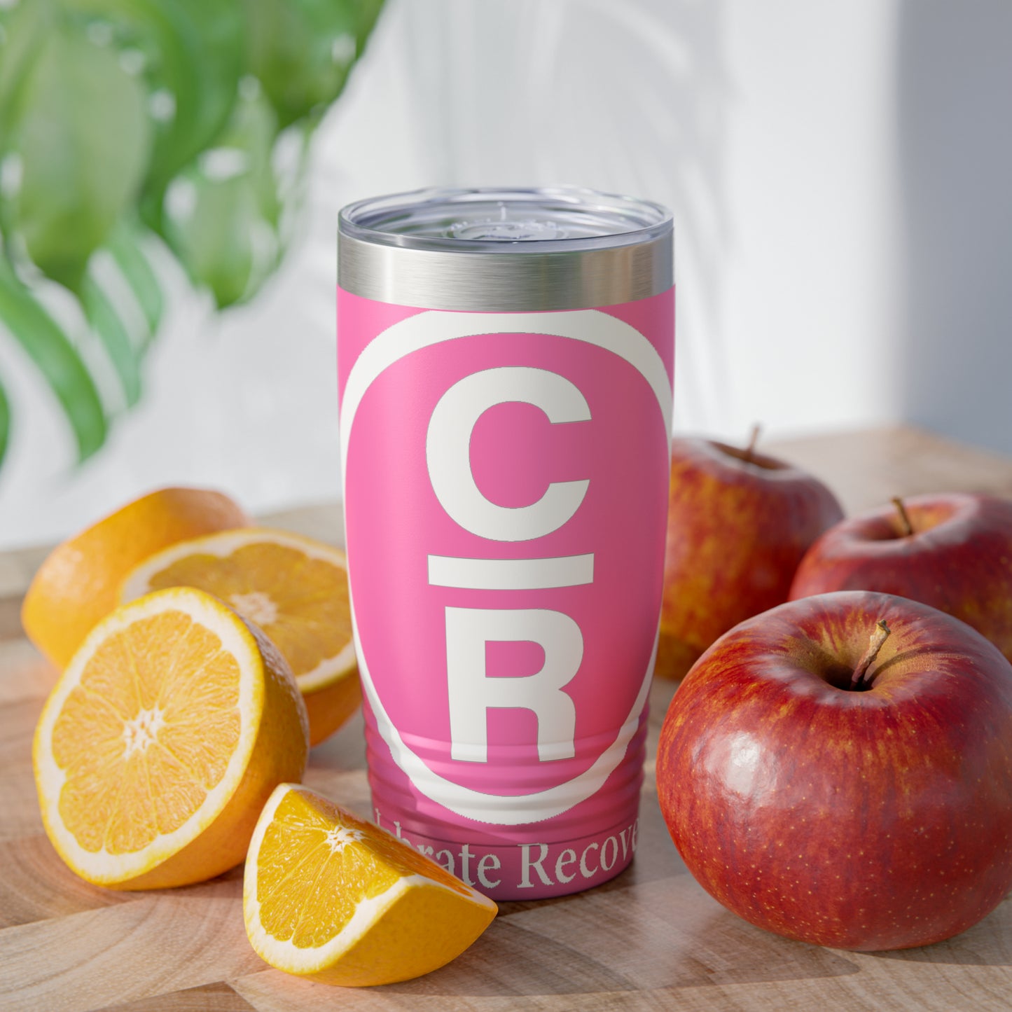 CR Celebrate Recovery Basic Logo White Ringneck Tumbler, 20oz