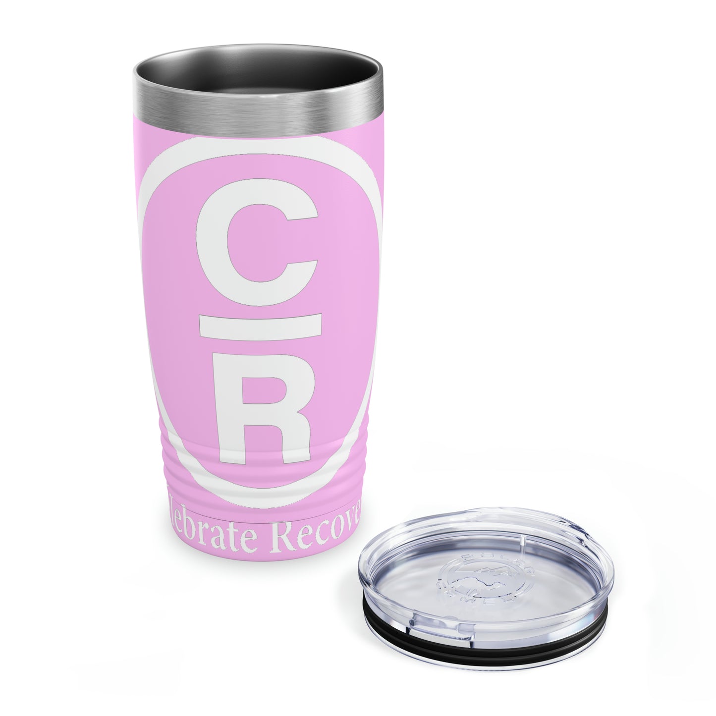 CR Celebrate Recovery Basic Logo White Ringneck Tumbler, 20oz