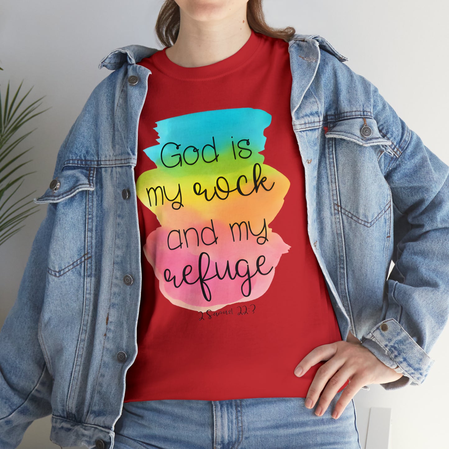 God is my rock and my refuge - Unisex Heavy Cotton Short Sleeve Tee