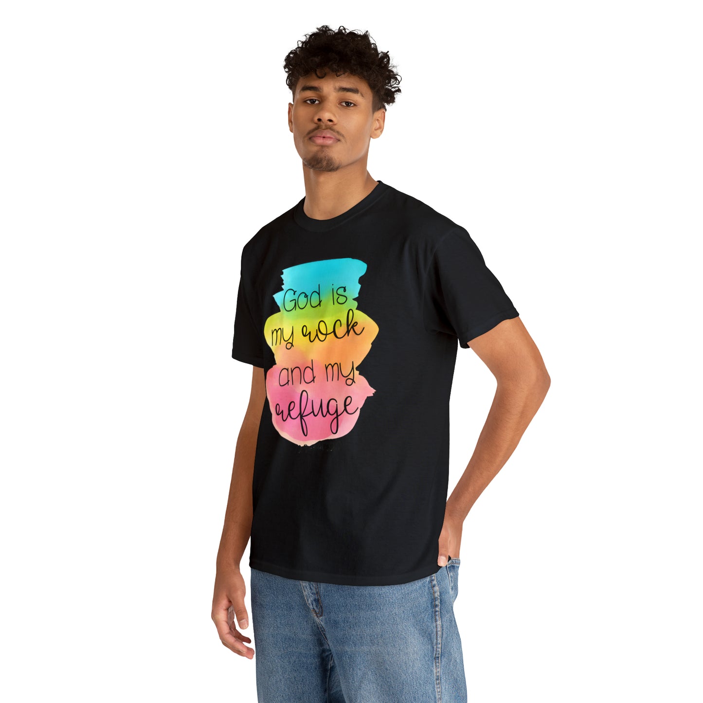 God is my rock and my refuge - Unisex Heavy Cotton Short Sleeve Tee