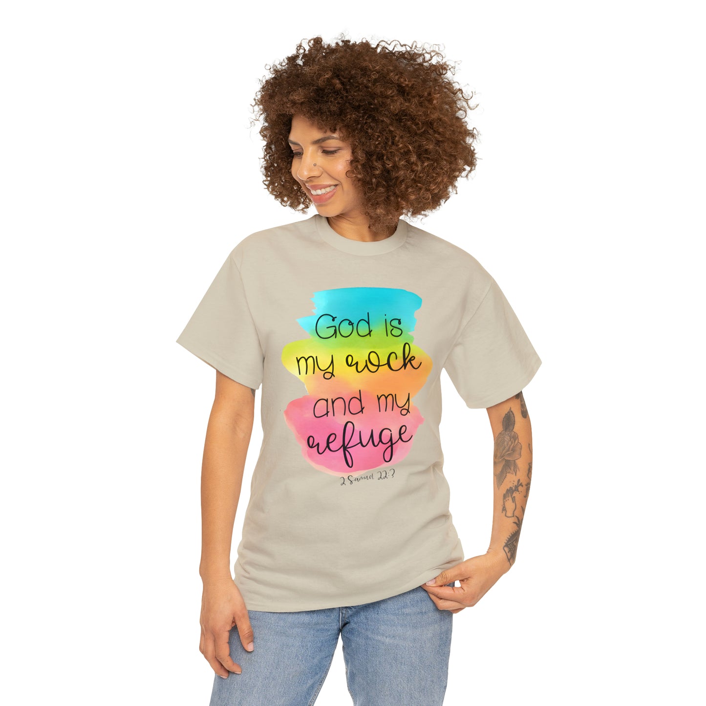 God is my rock and my refuge - Unisex Heavy Cotton Short Sleeve Tee