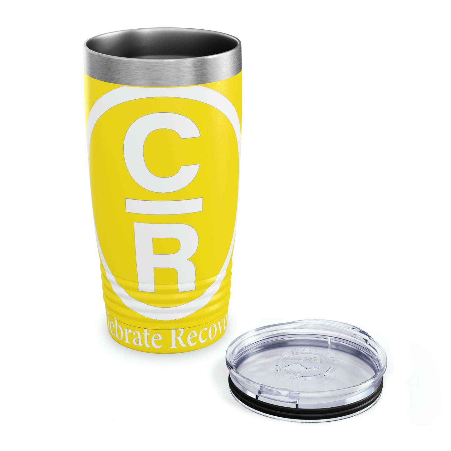 CR Celebrate Recovery Basic Logo White Ringneck Tumbler, 20oz