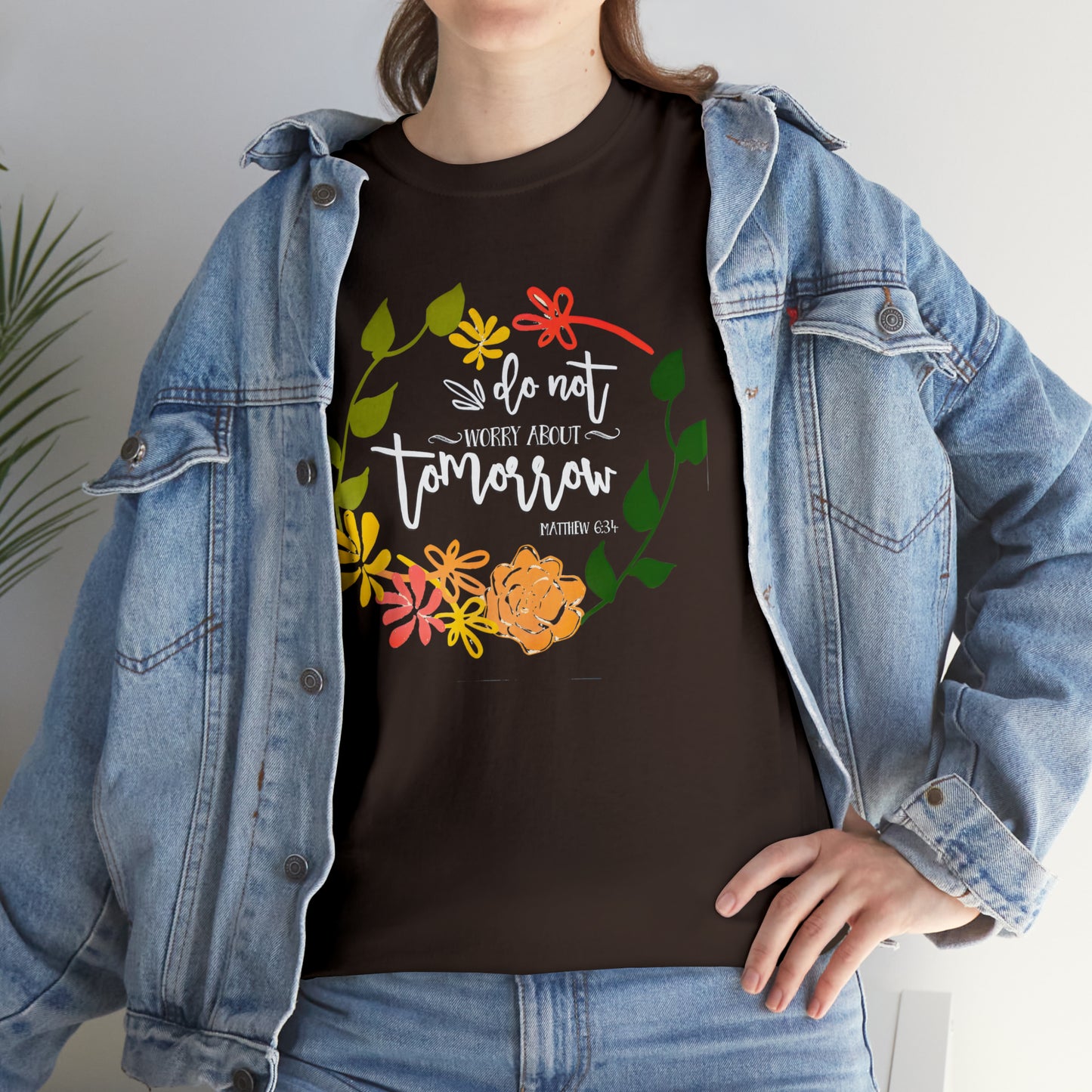 Do not worry about tomorrow (Matthew) - Unisex Heavy Cotton Short Sleeve Tee