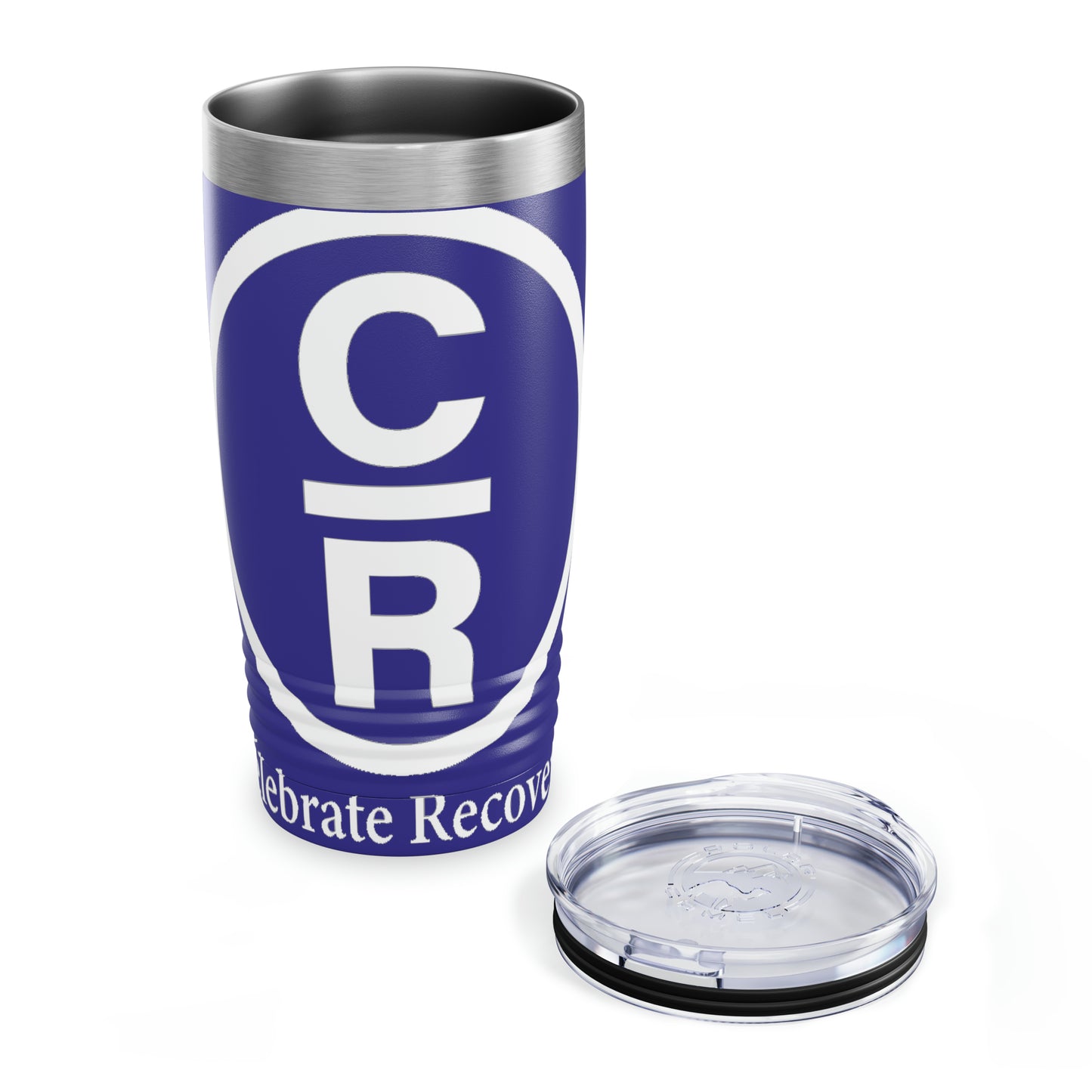 CR Celebrate Recovery Basic Logo White Ringneck Tumbler, 20oz