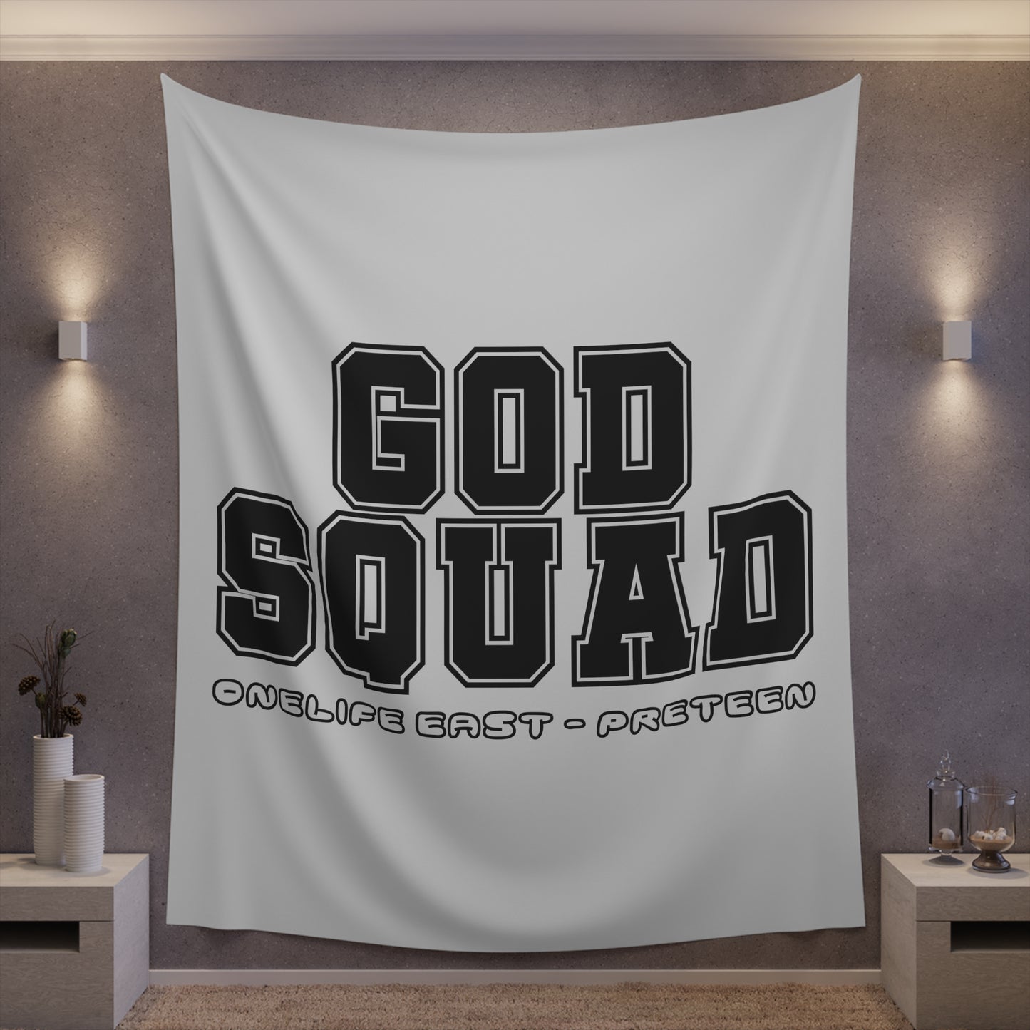 “God Squad” - Pre-Teen Room - Printed Wall Tapestry