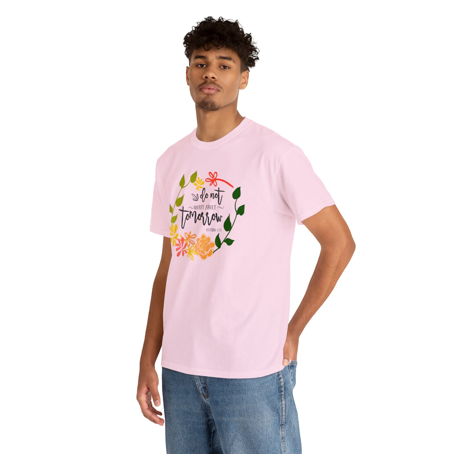 Do not worry about tomorrow (Matthew) - Unisex Heavy Cotton Short Sleeve Tee
