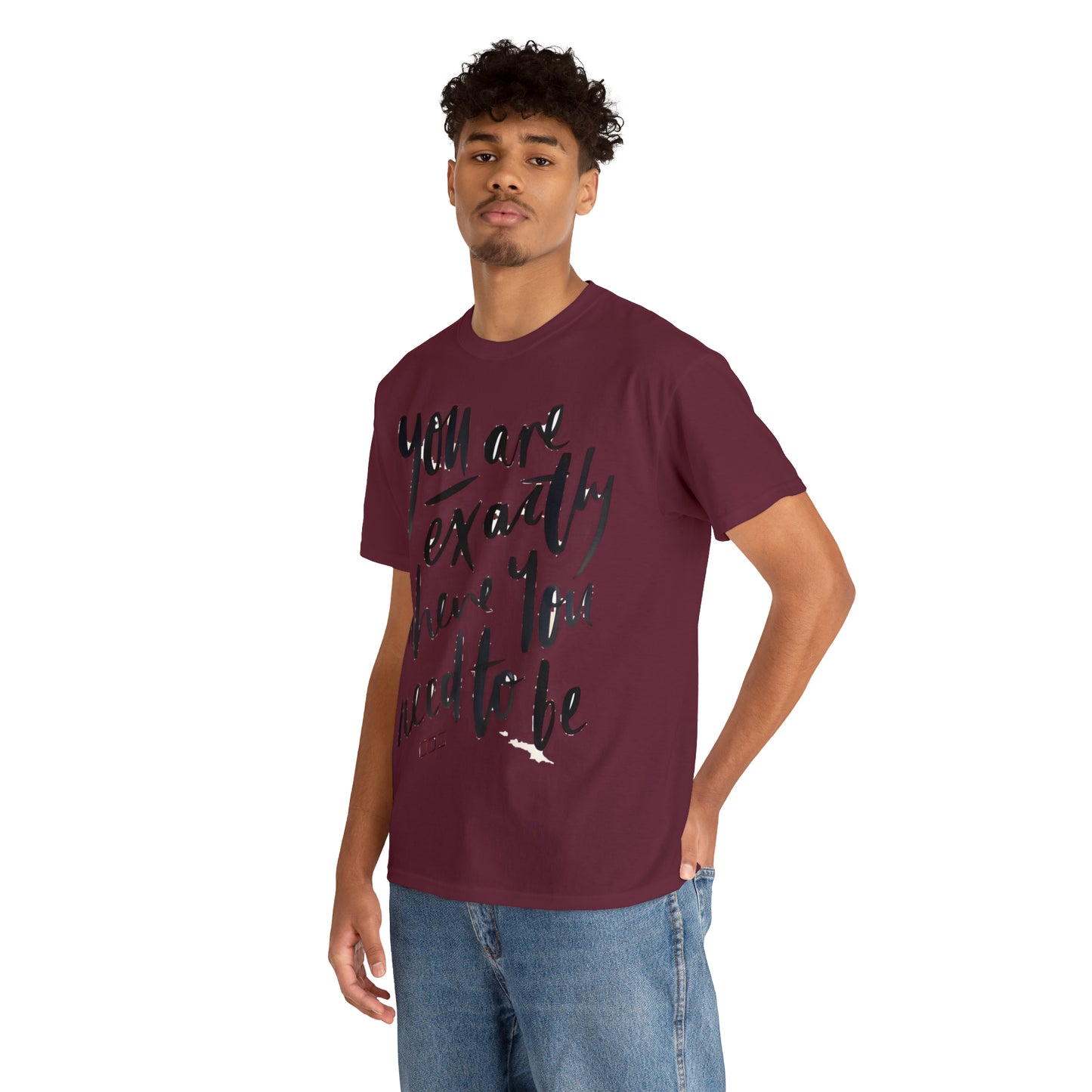 You re EXACTLY where you need to be  - CR Celebrate Recovery Classic Logo - Unisex Heavy Cotton Tee