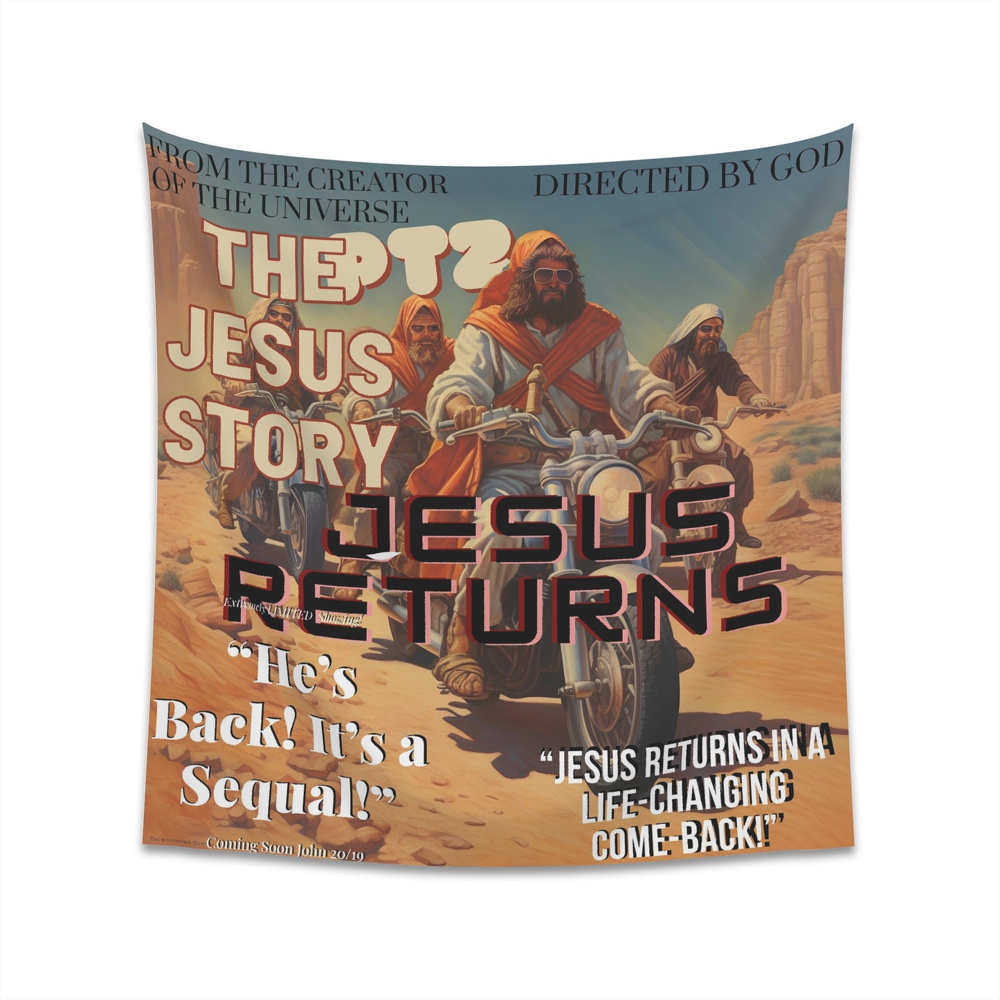 The Jesus Story PT2 “Jesus Returns  Printed Wall Tapestry