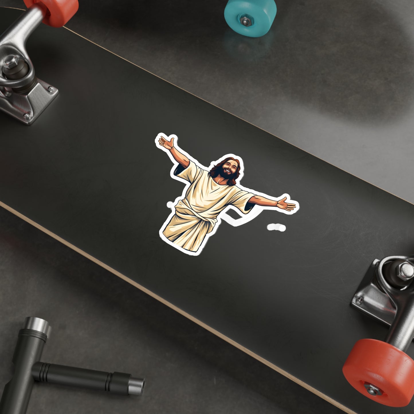 He is Waiting with Outstretched Arms to Welcome Us -2  Die-Cut Stickers (MB)