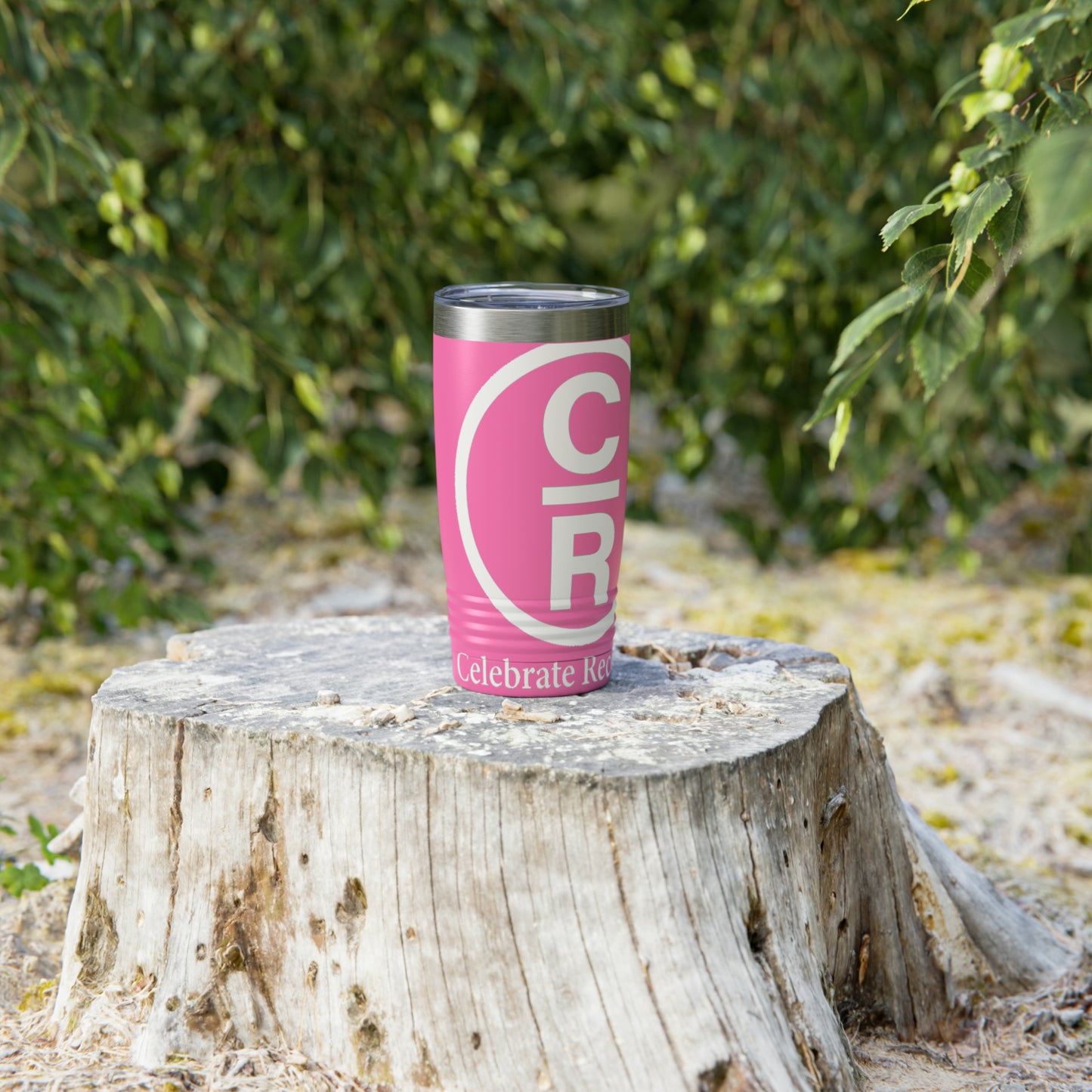 CR Celebrate Recovery Basic Logo White Ringneck Tumbler, 20oz