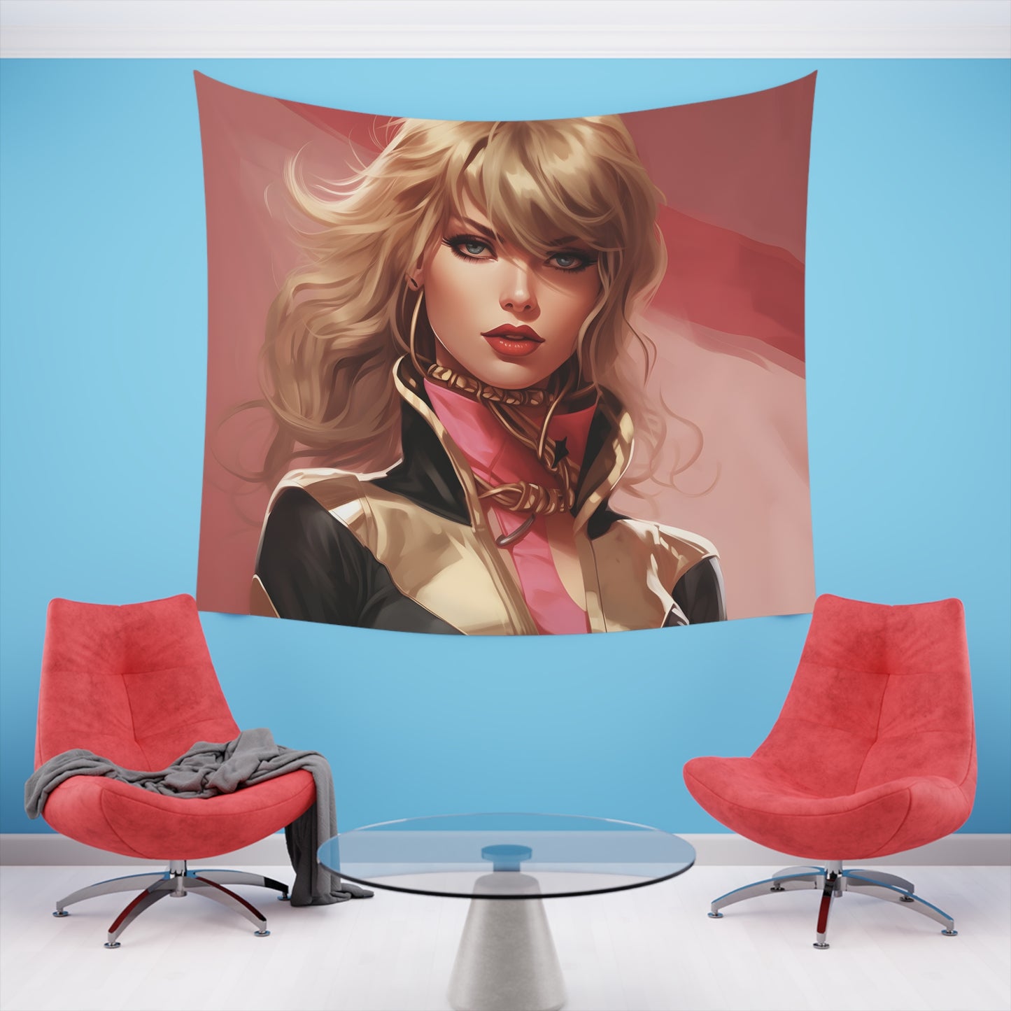 Anime Taylor Swift 4- Printed Wall Tapestry
