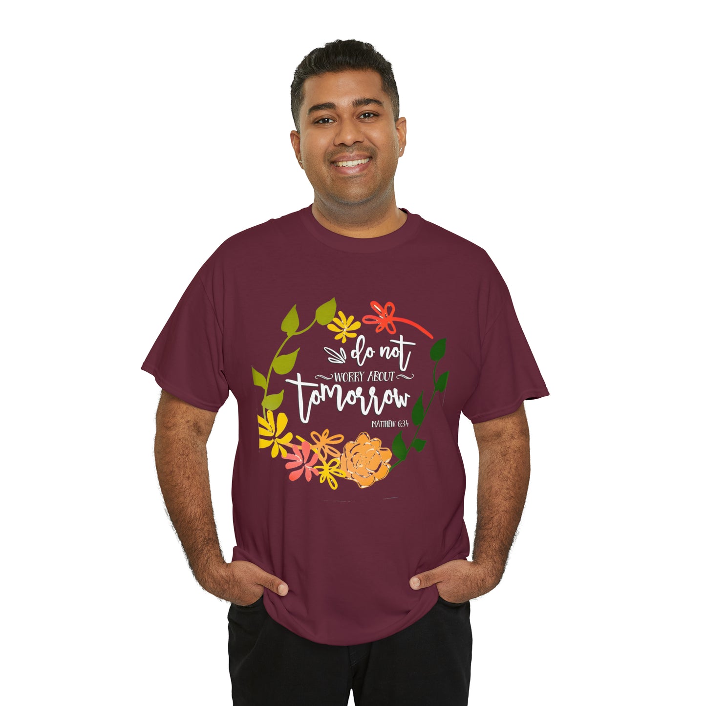 Do not worry about tomorrow (Matthew) - Unisex Heavy Cotton Short Sleeve Tee