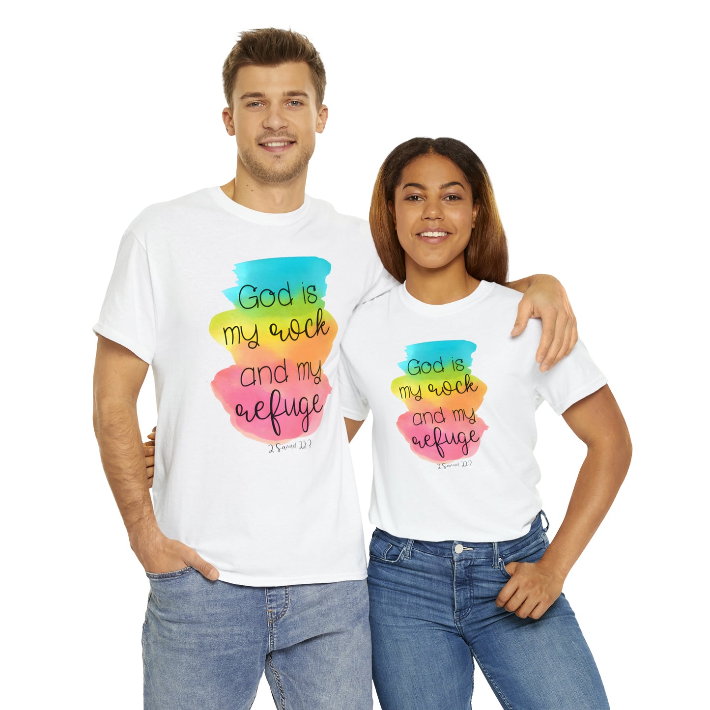 God is my rock and my refuge - Unisex Heavy Cotton Short Sleeve Tee