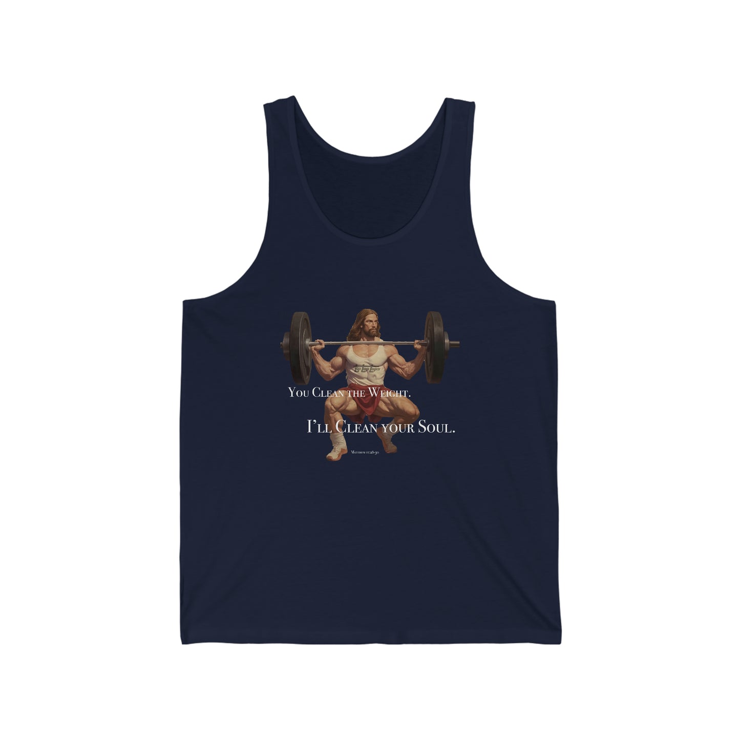 Body Builder Jesus - Power Clean Your Soul - Unisex Jersey Tank