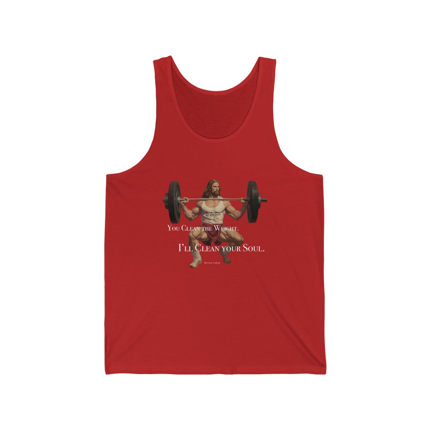 Body Builder Jesus - Power Clean Your Soul - Unisex Jersey Tank
