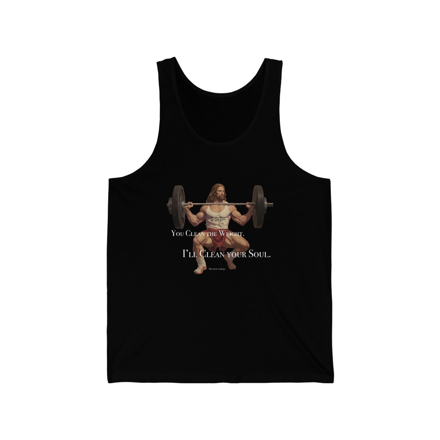 Body Builder Jesus - Power Clean Your Soul - Unisex Jersey Tank