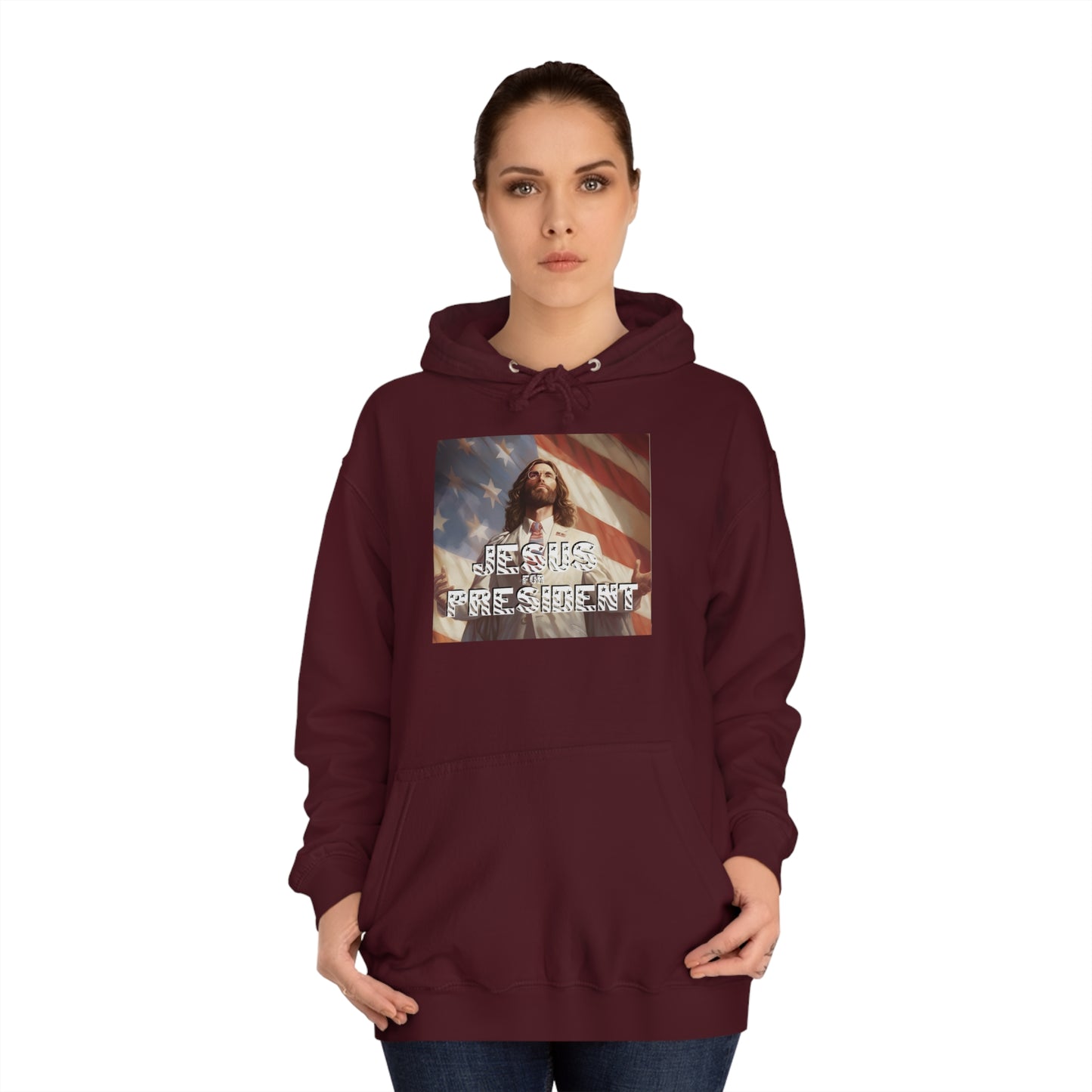 Jesus for President  Unisex College Hoodie