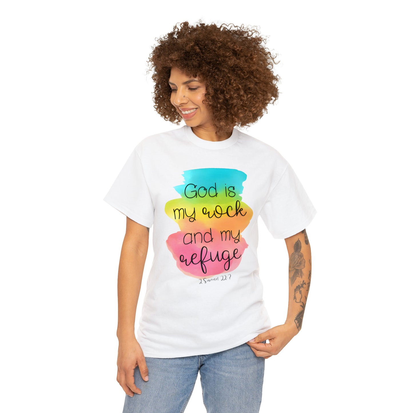God is my rock and my refuge - Unisex Heavy Cotton Short Sleeve Tee