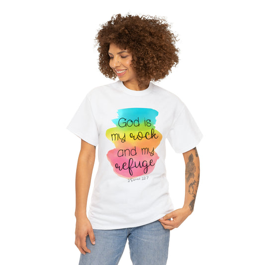 God is my rock and my refuge - Unisex Heavy Cotton Short Sleeve Tee