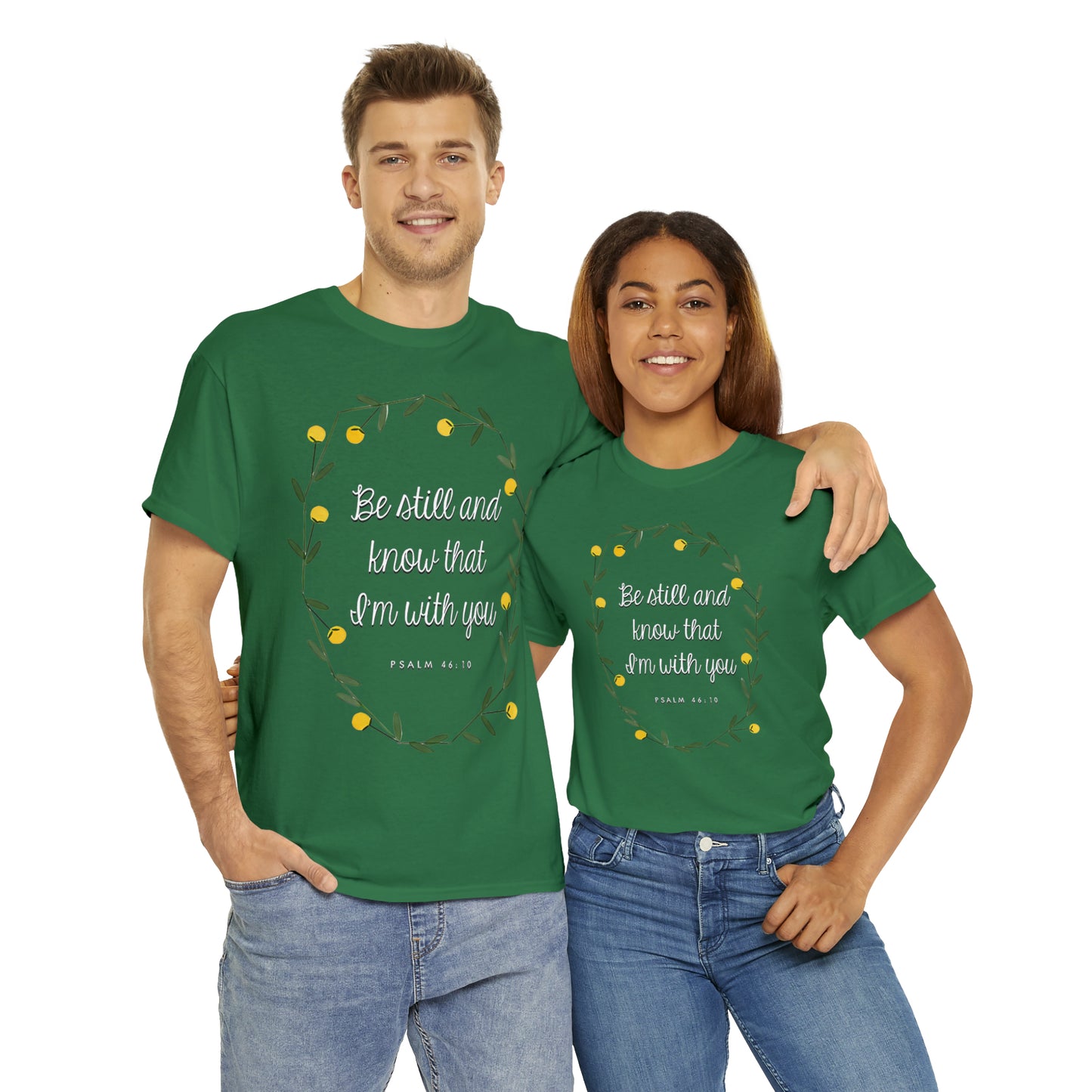 Be Still and know that I am with you (Psalm) - Unisex Heavy Cotton Short Sleeve Tee