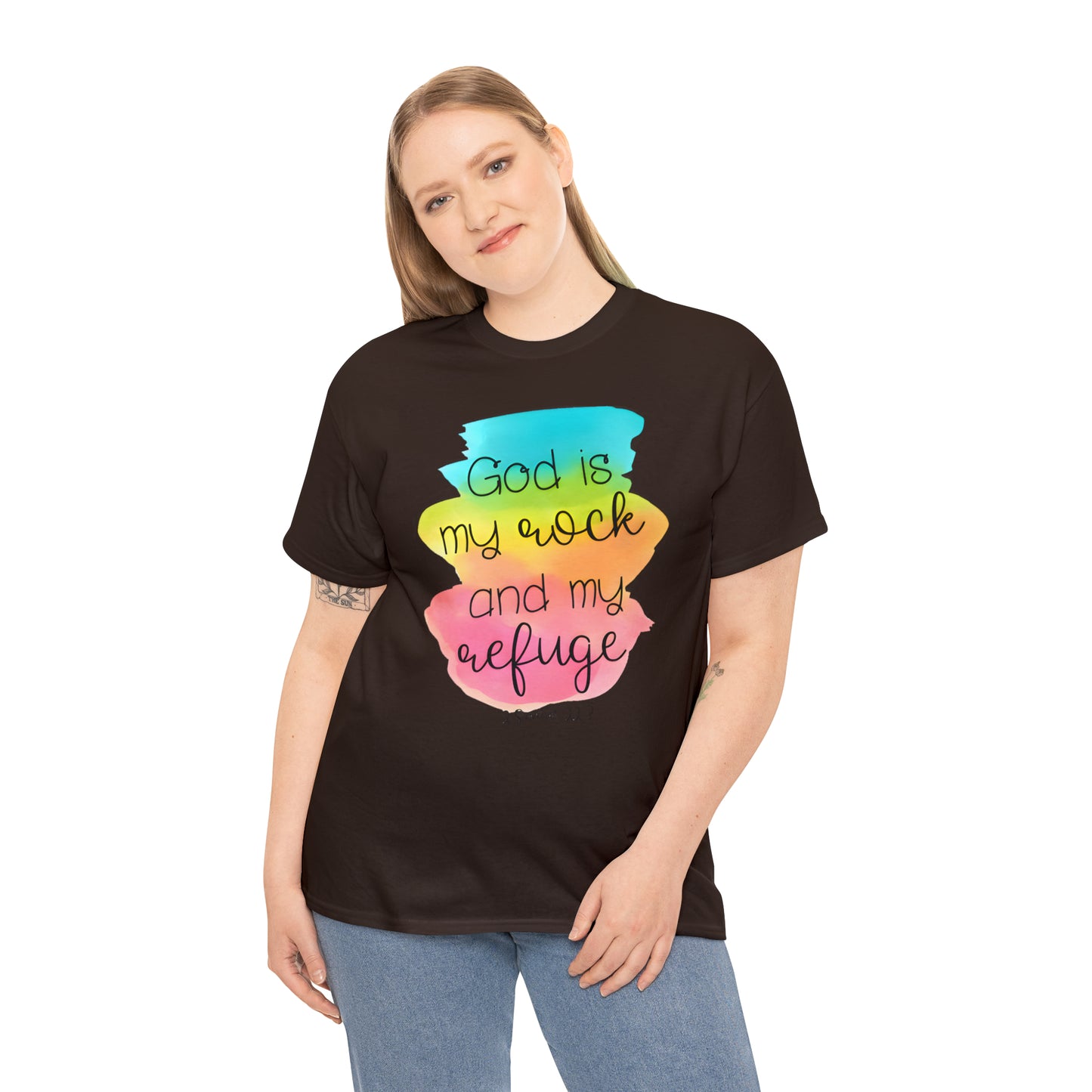 God is my rock and my refuge - Unisex Heavy Cotton Short Sleeve Tee