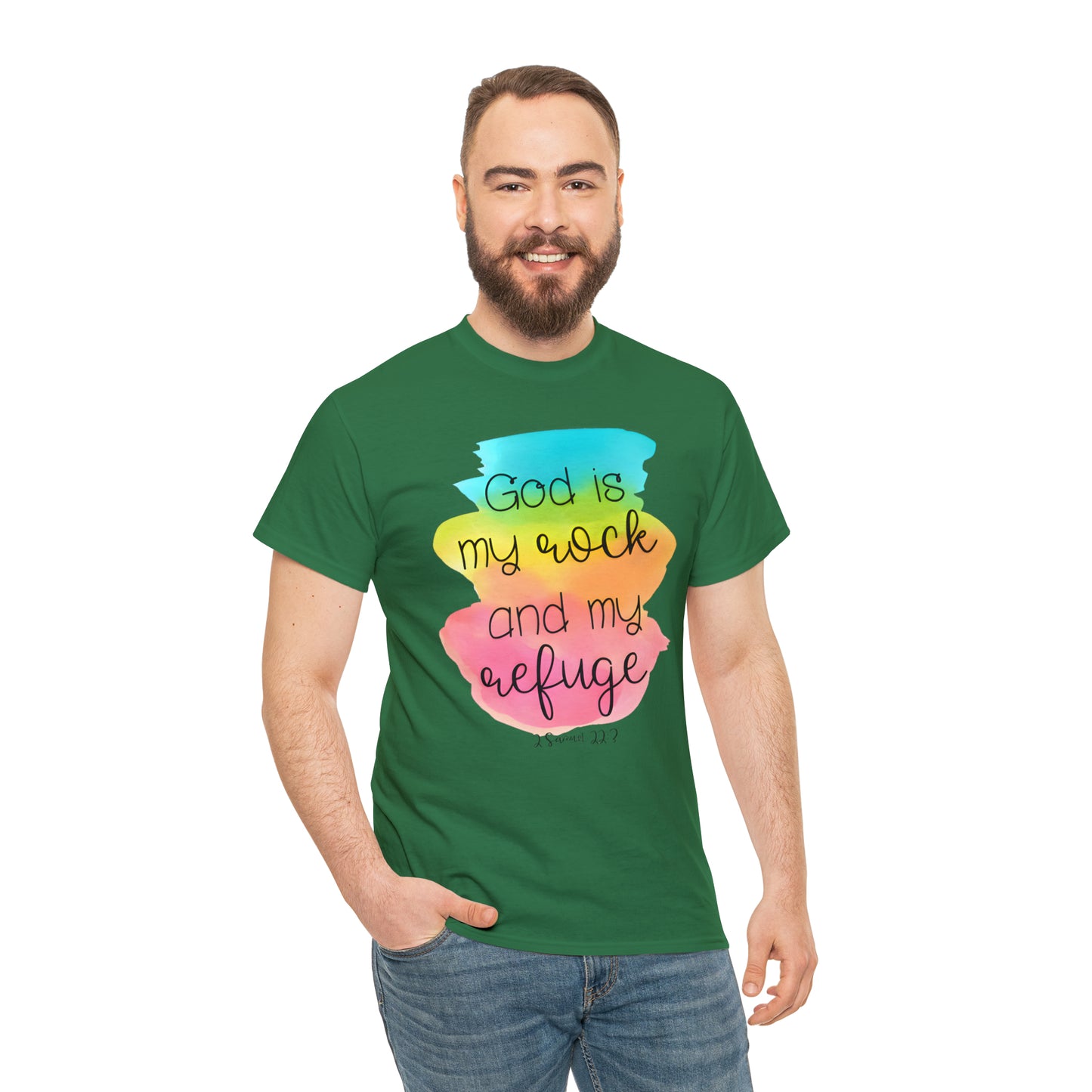 God is my rock and my refuge - Unisex Heavy Cotton Short Sleeve Tee