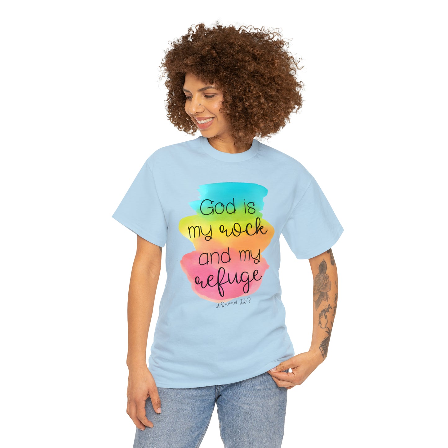 God is my rock and my refuge - Unisex Heavy Cotton Short Sleeve Tee