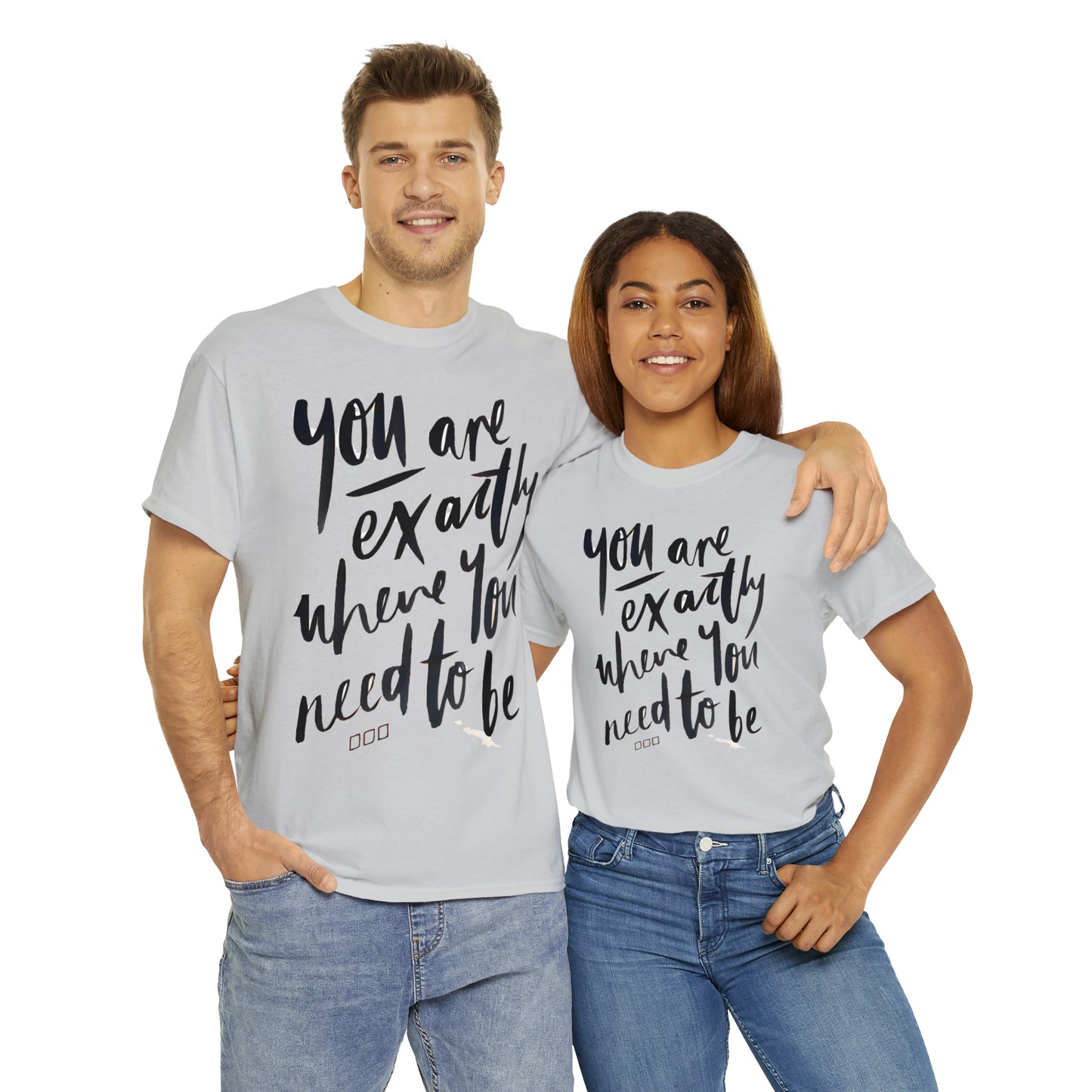 You re EXACTLY where you need to be  - CR Celebrate Recovery Classic Logo - Unisex Heavy Cotton Tee