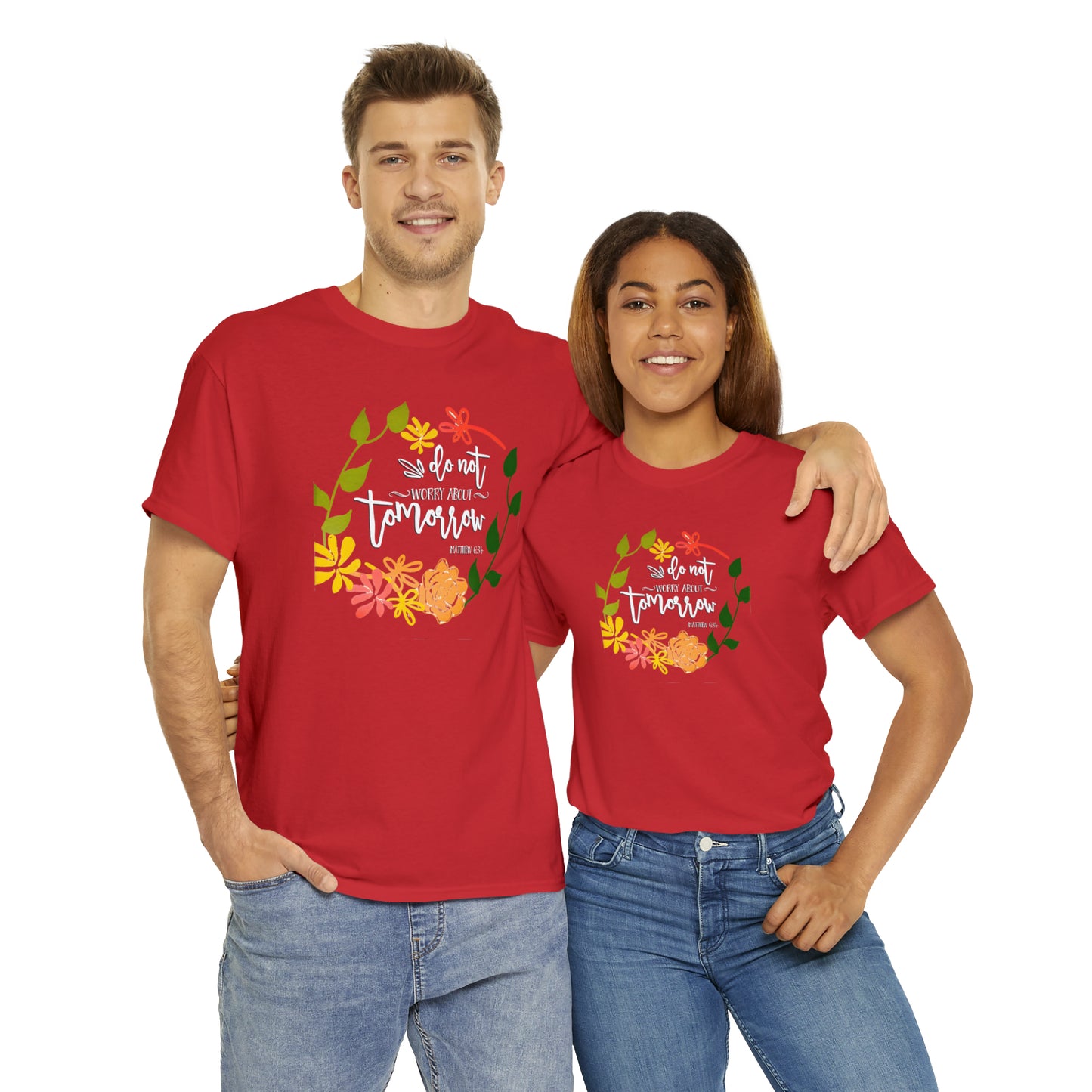 Do not worry about tomorrow (Matthew) - Unisex Heavy Cotton Short Sleeve Tee
