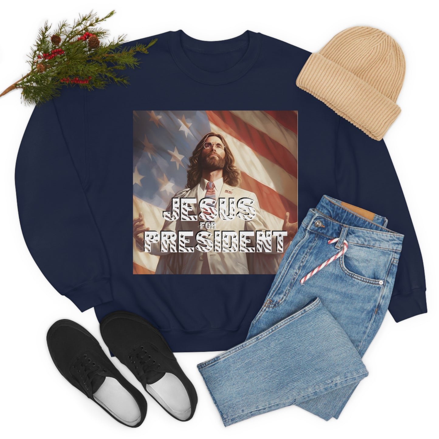 Jesus for President Unisex Heavy Blend™ Crewneck Sweatshirt