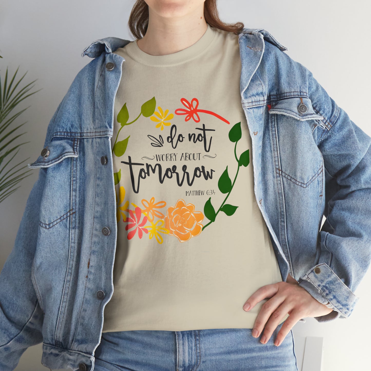 Do not worry about tomorrow (Matthew) - Unisex Heavy Cotton Short Sleeve Tee