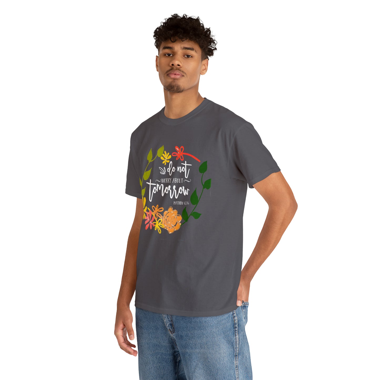 Do not worry about tomorrow (Matthew) - Unisex Heavy Cotton Short Sleeve Tee