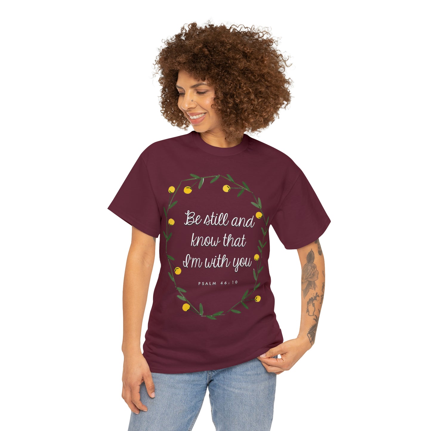 Be Still and know that I am with you (Psalm) - Unisex Heavy Cotton Short Sleeve Tee
