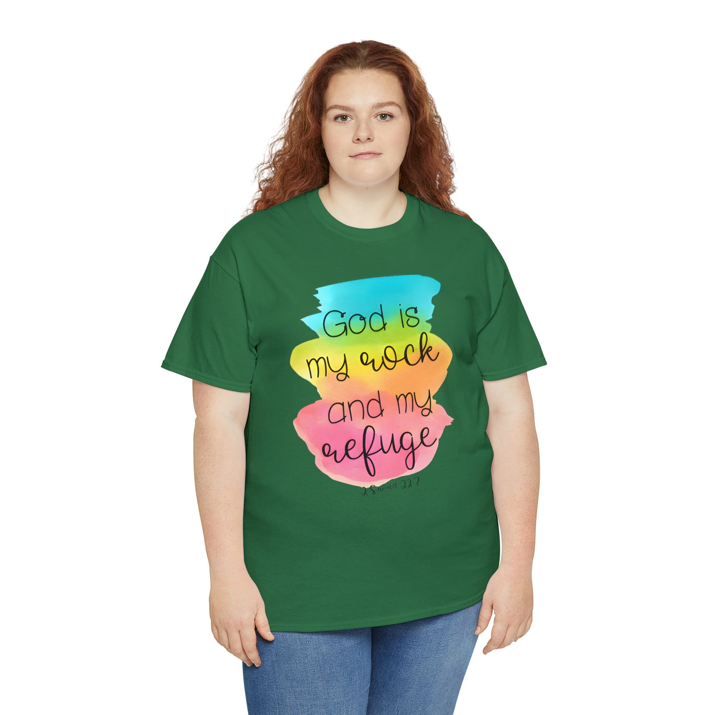 God is my rock and my refuge - Unisex Heavy Cotton Short Sleeve Tee